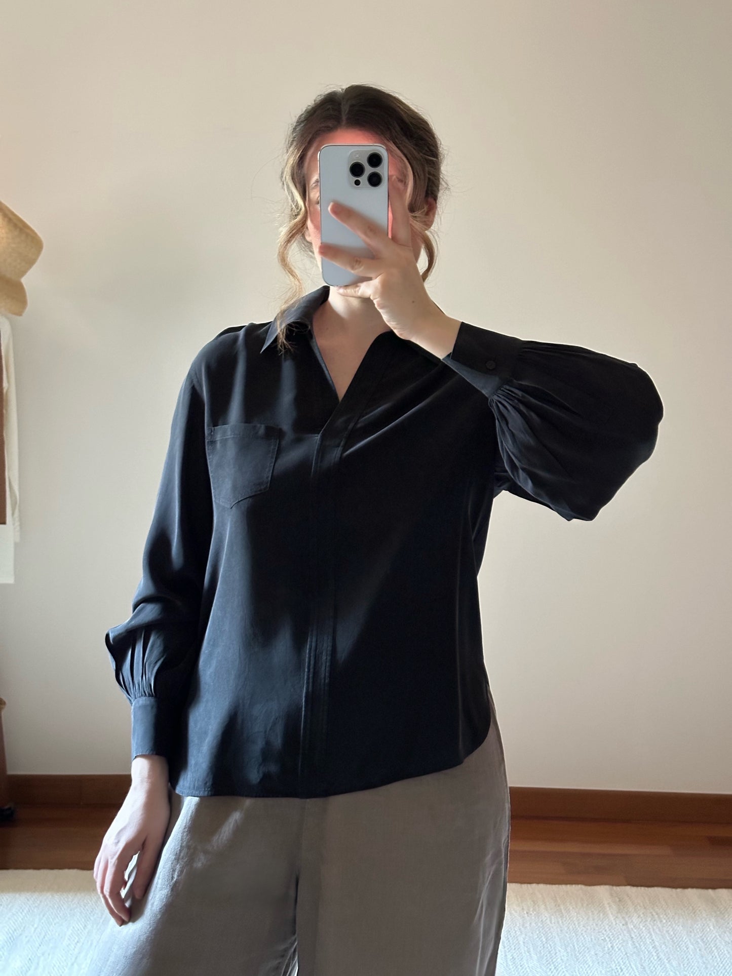 100% Silk Black Max Mara Blouse