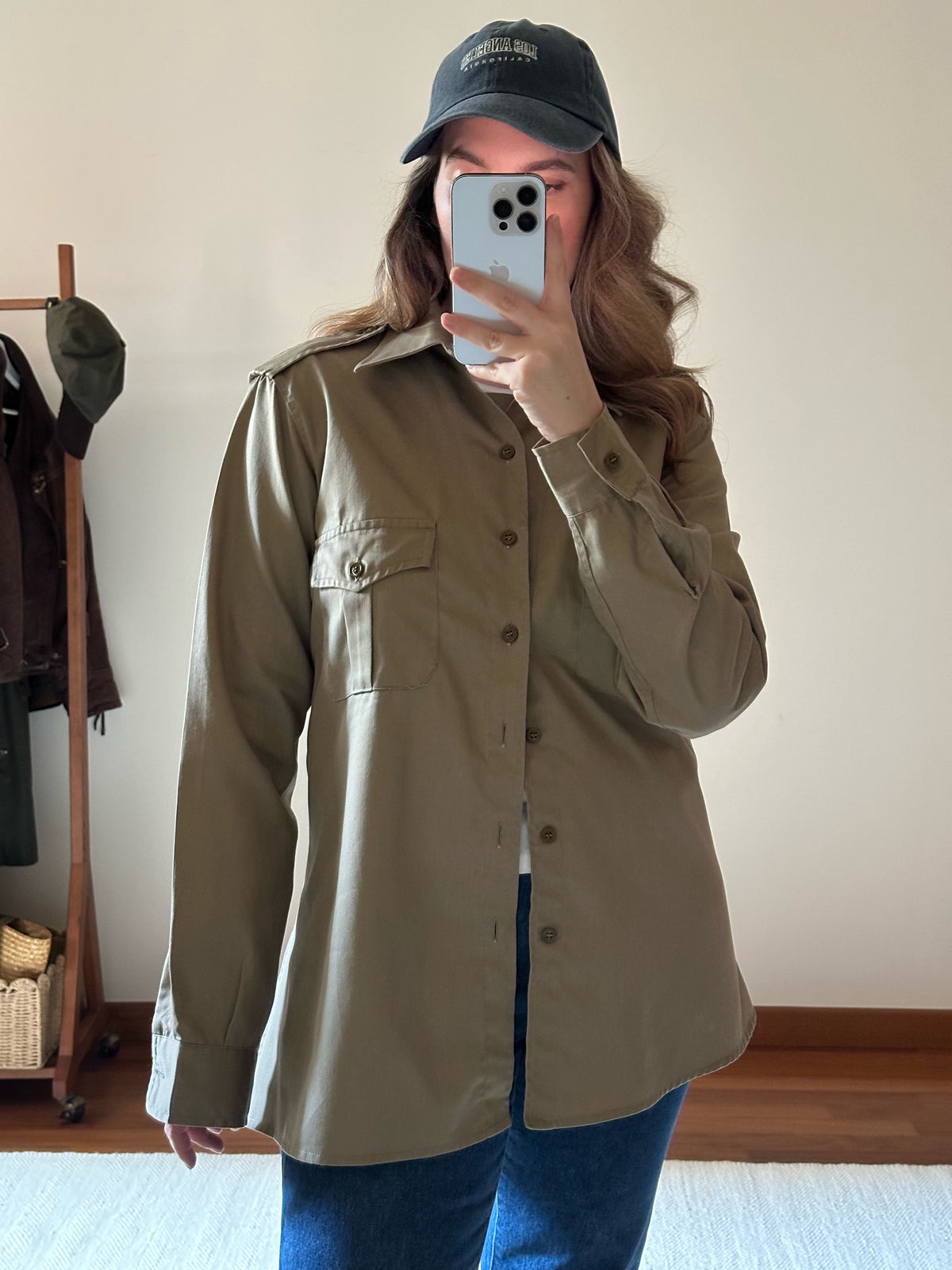 Khaki Cotton Military Shirt/Jacket
