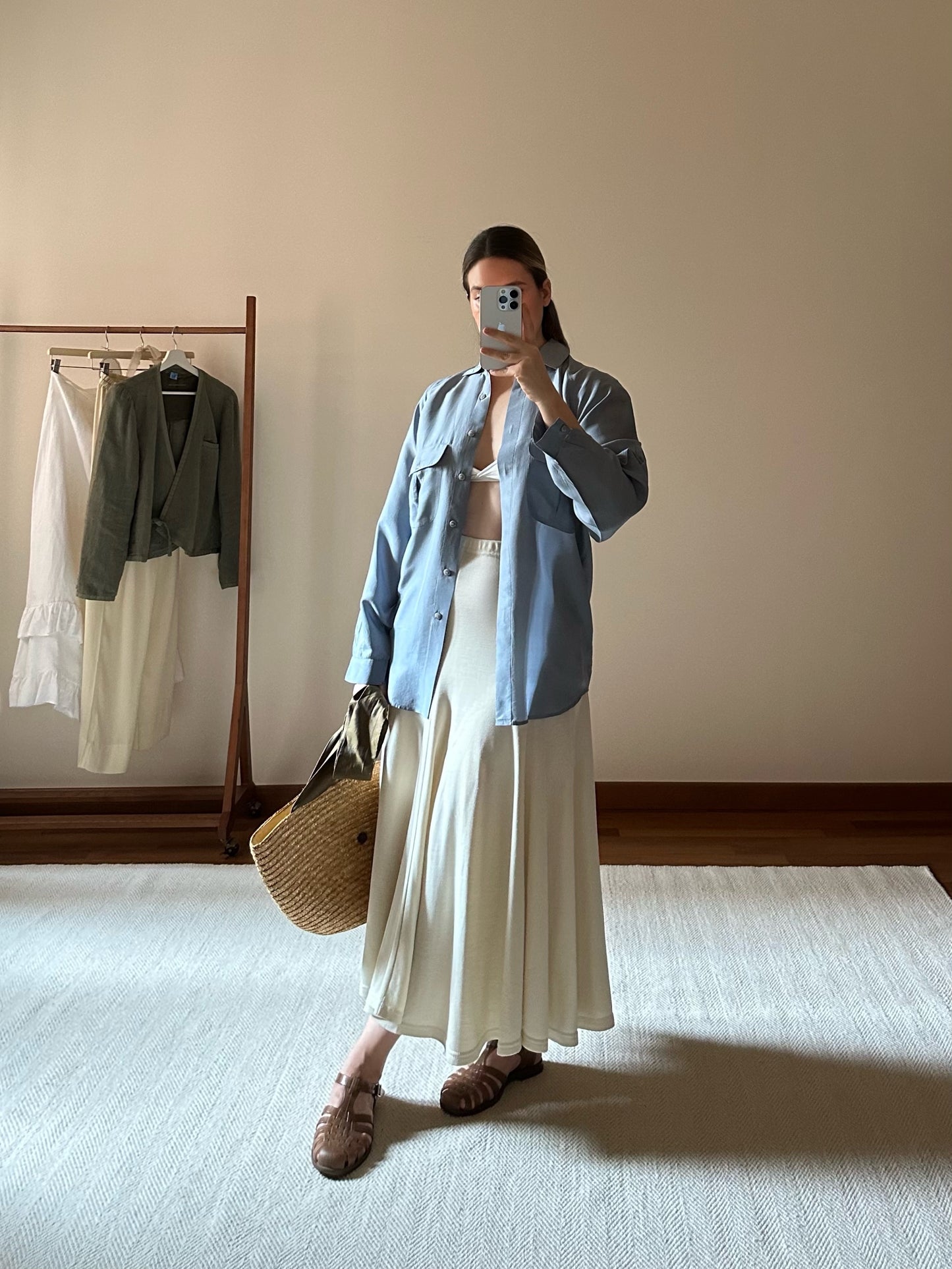 100% Silk Powder Bluse Shirt
