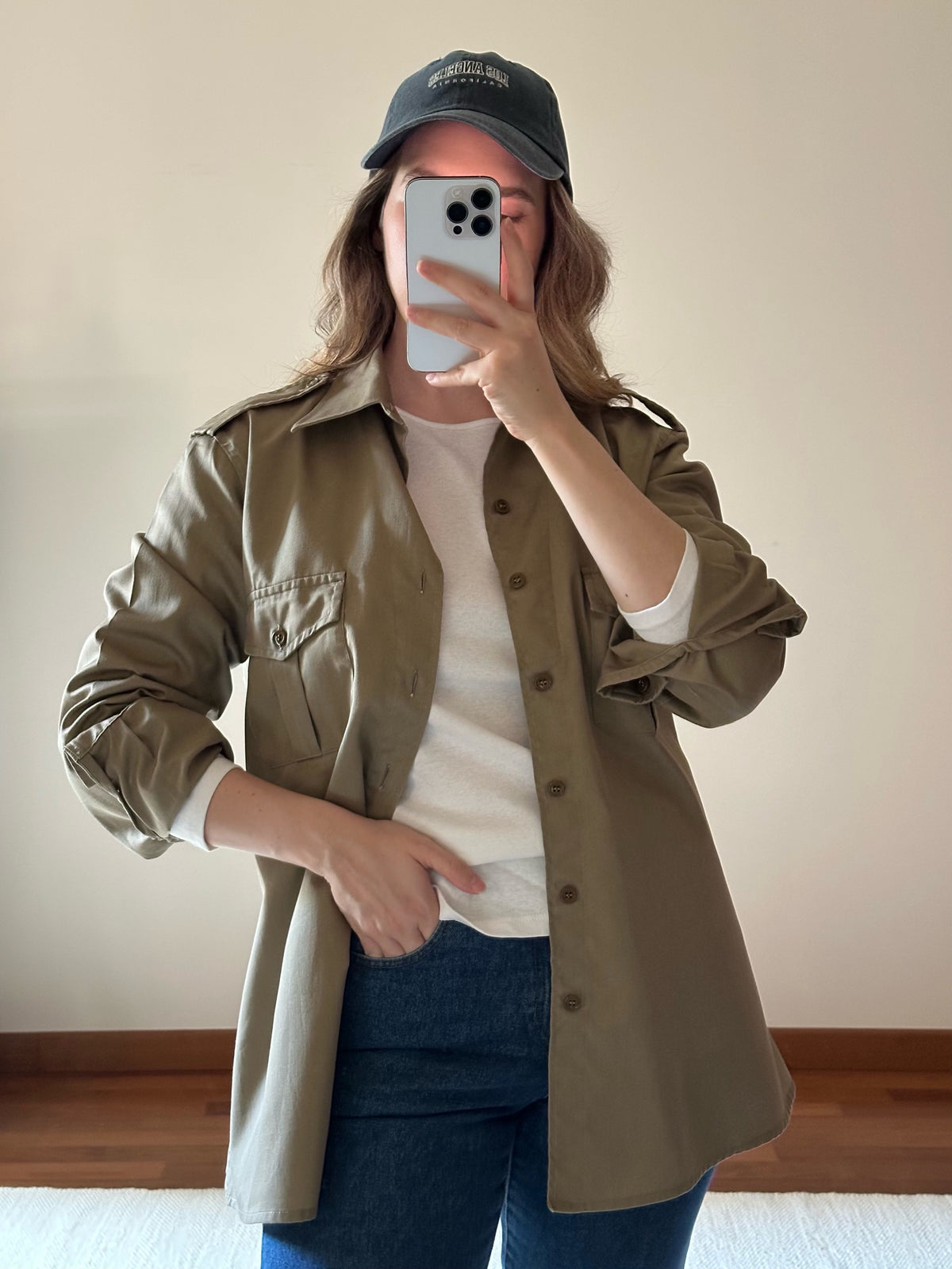 Khaki Cotton Military Shirt/Jacket