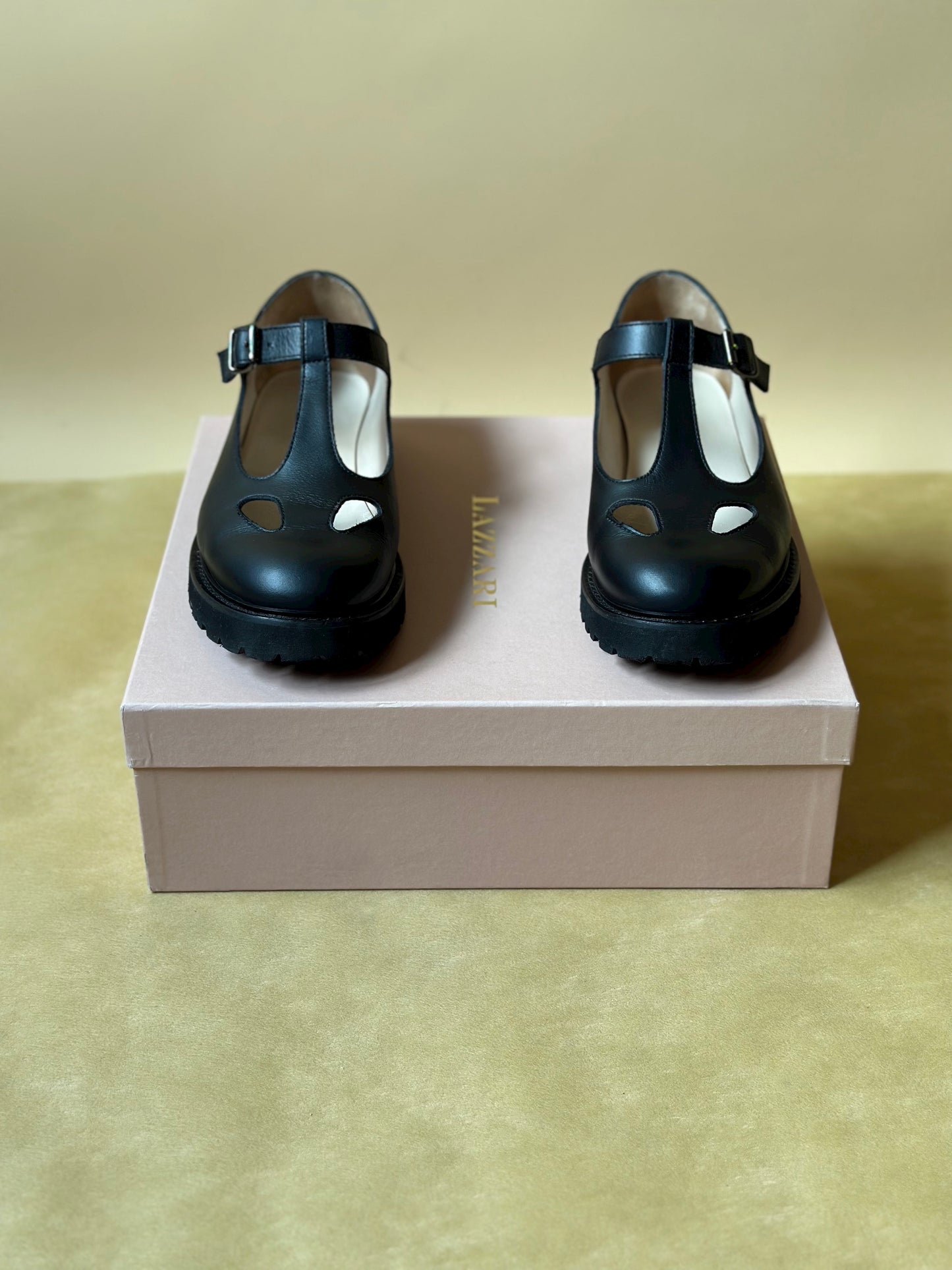 Real Leather Black Mary Janes Lazzari