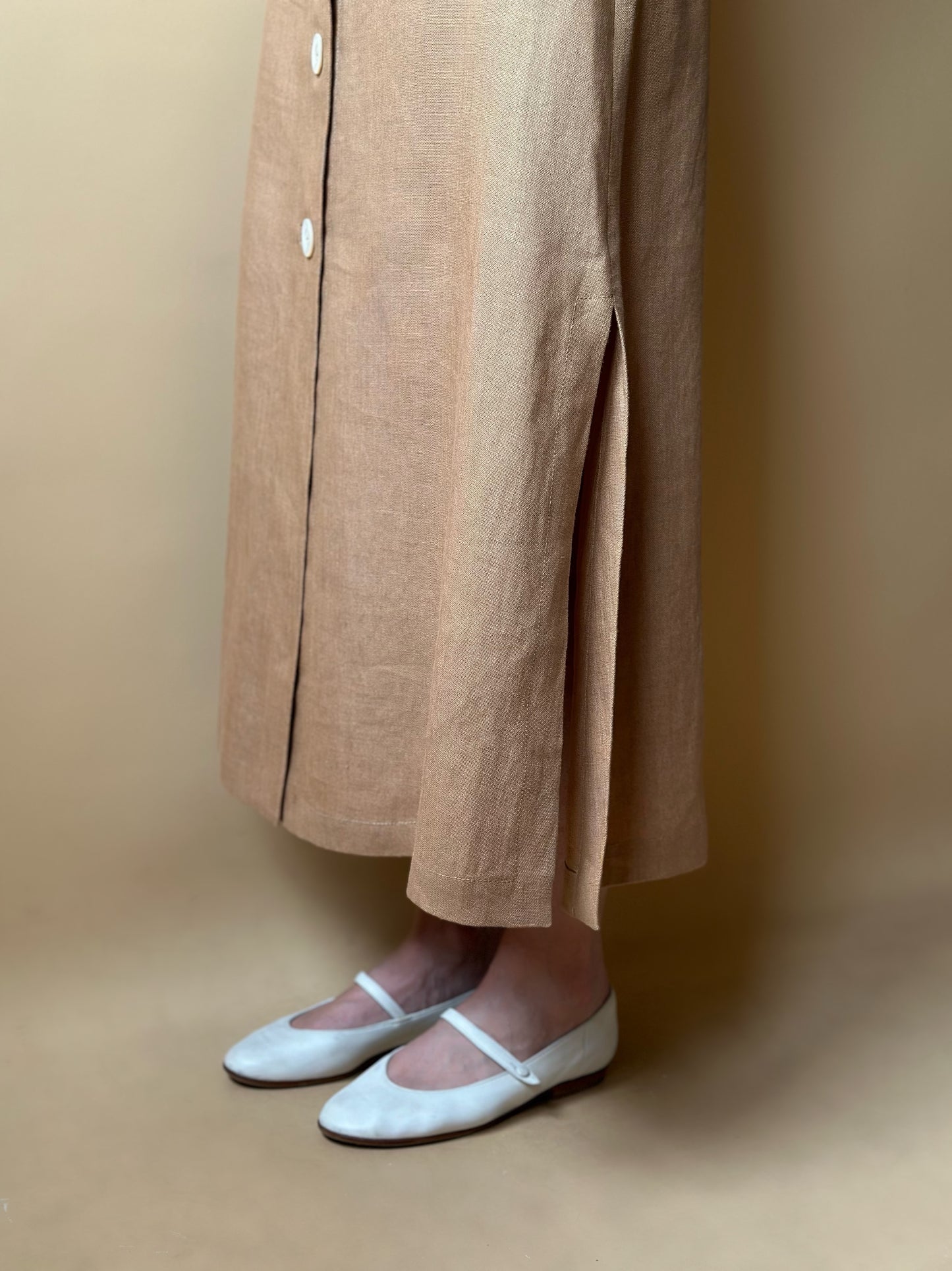 Vintage Max Mara Pure Linen Midi Skirt