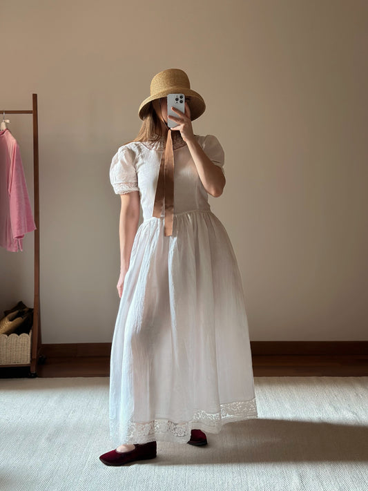 Long White Cotton Dress