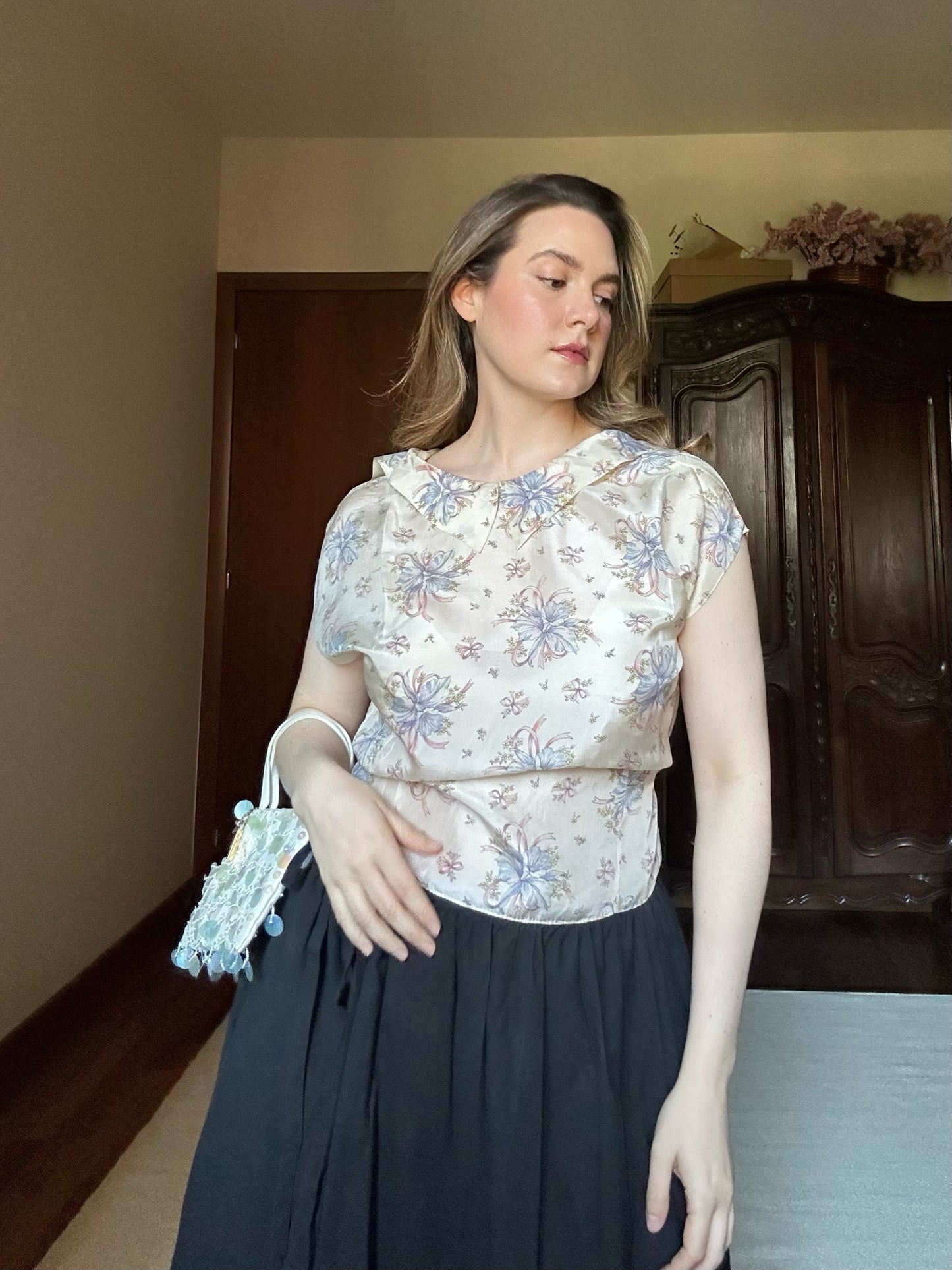 Pure Silk Floral Blouse