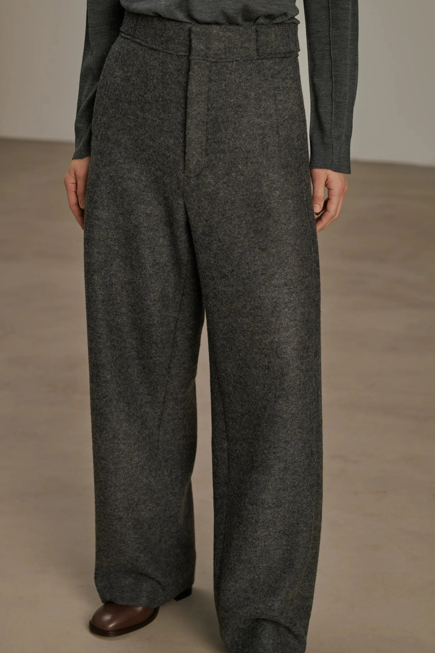 Soeur Paris Boiled Wool Wally Trousers