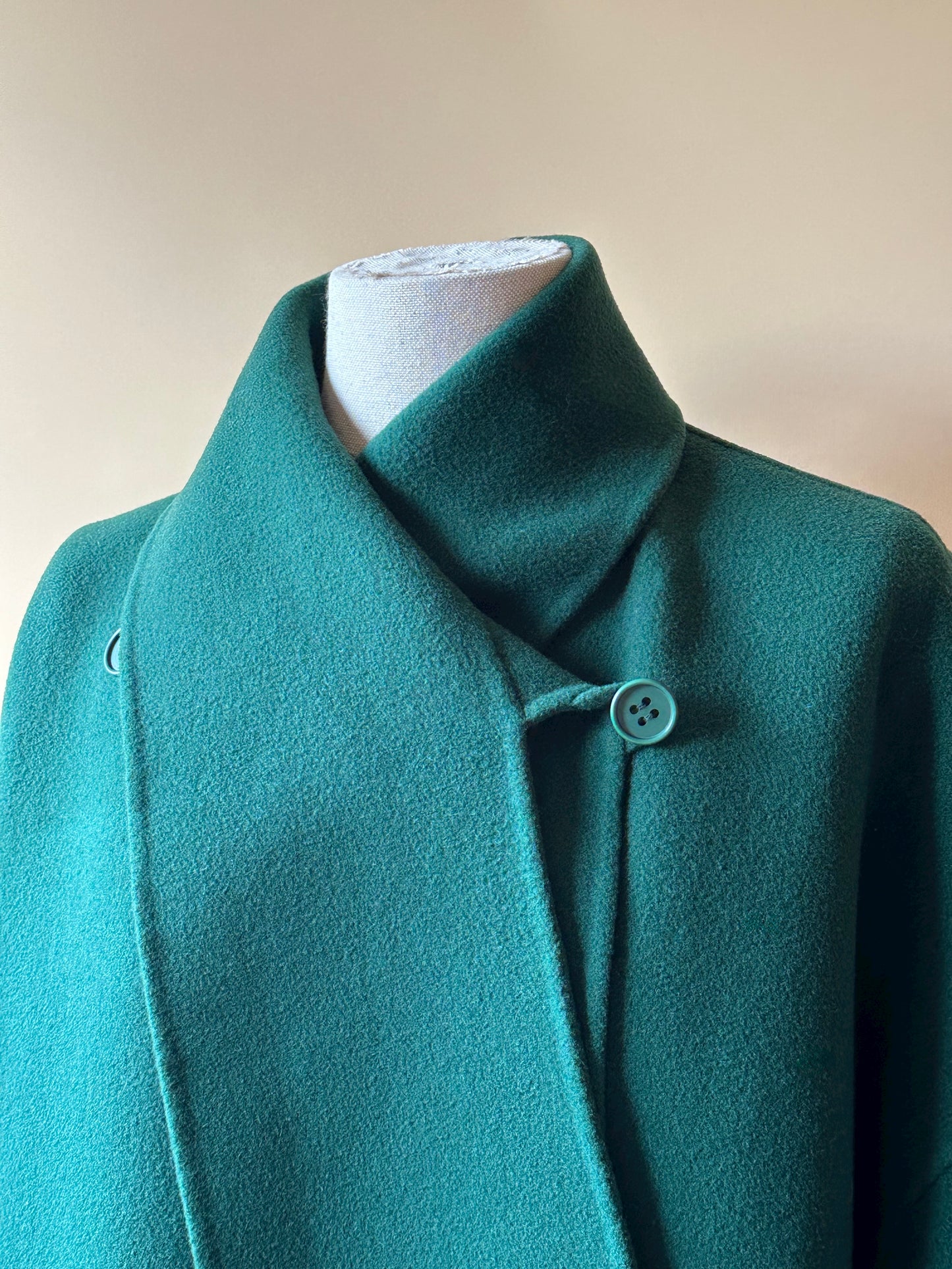 Vintage Green Woolen Cape Coat