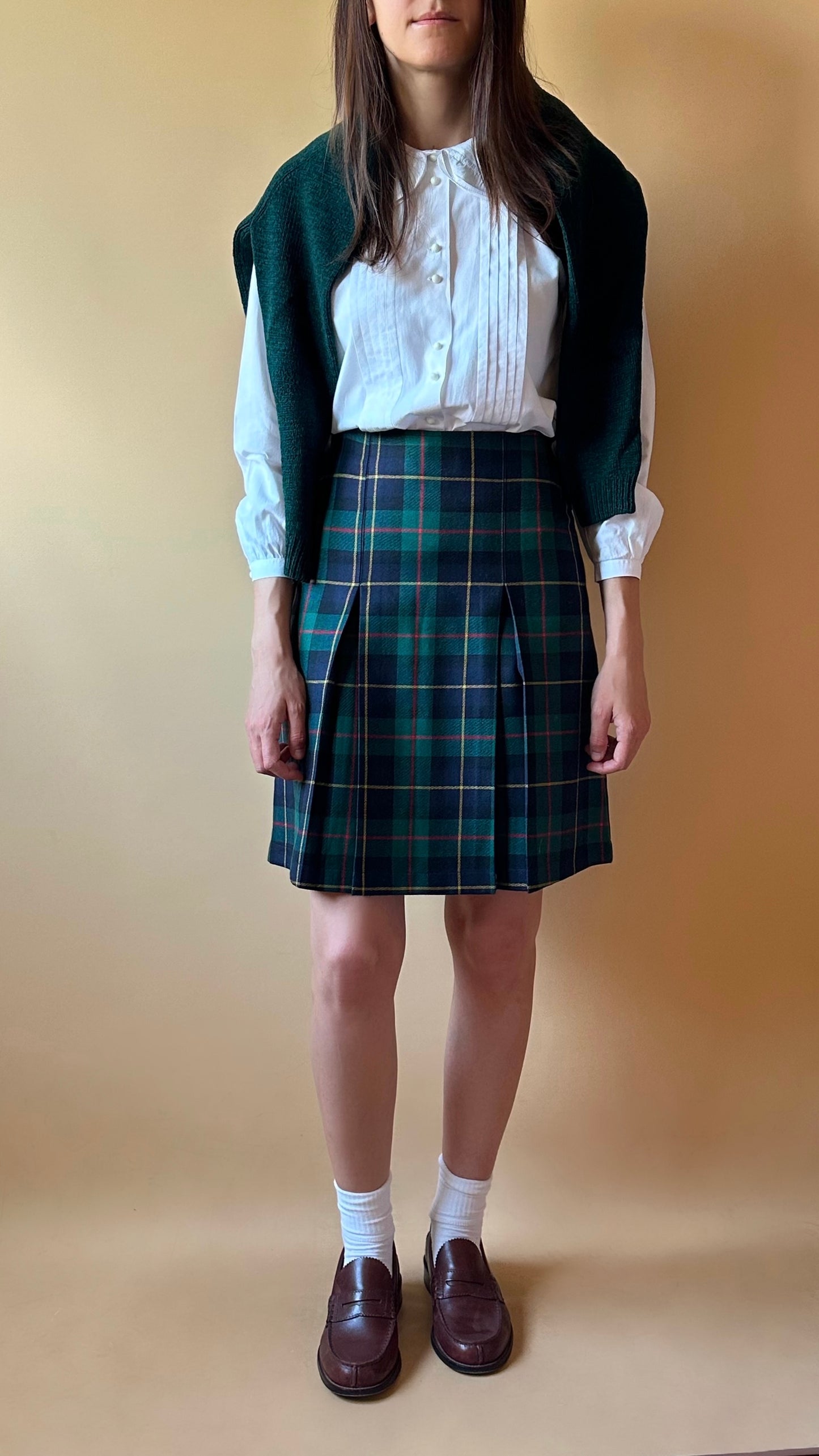 Vintage Deadstock Pure Wool Tartan Mini Skirt