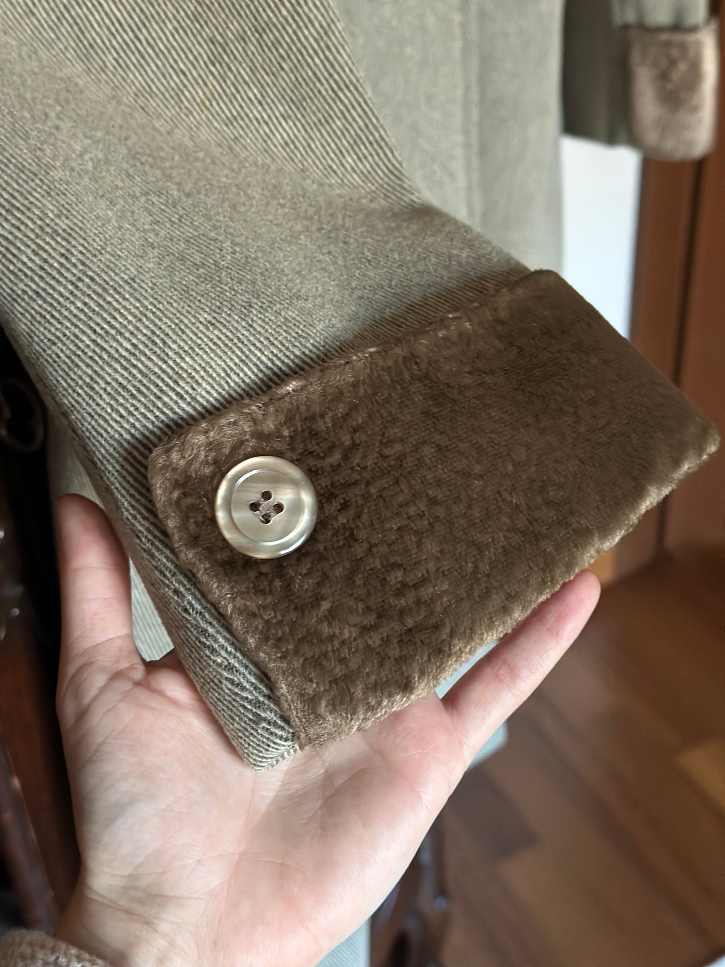 Double Breasted Short Taupe Coat