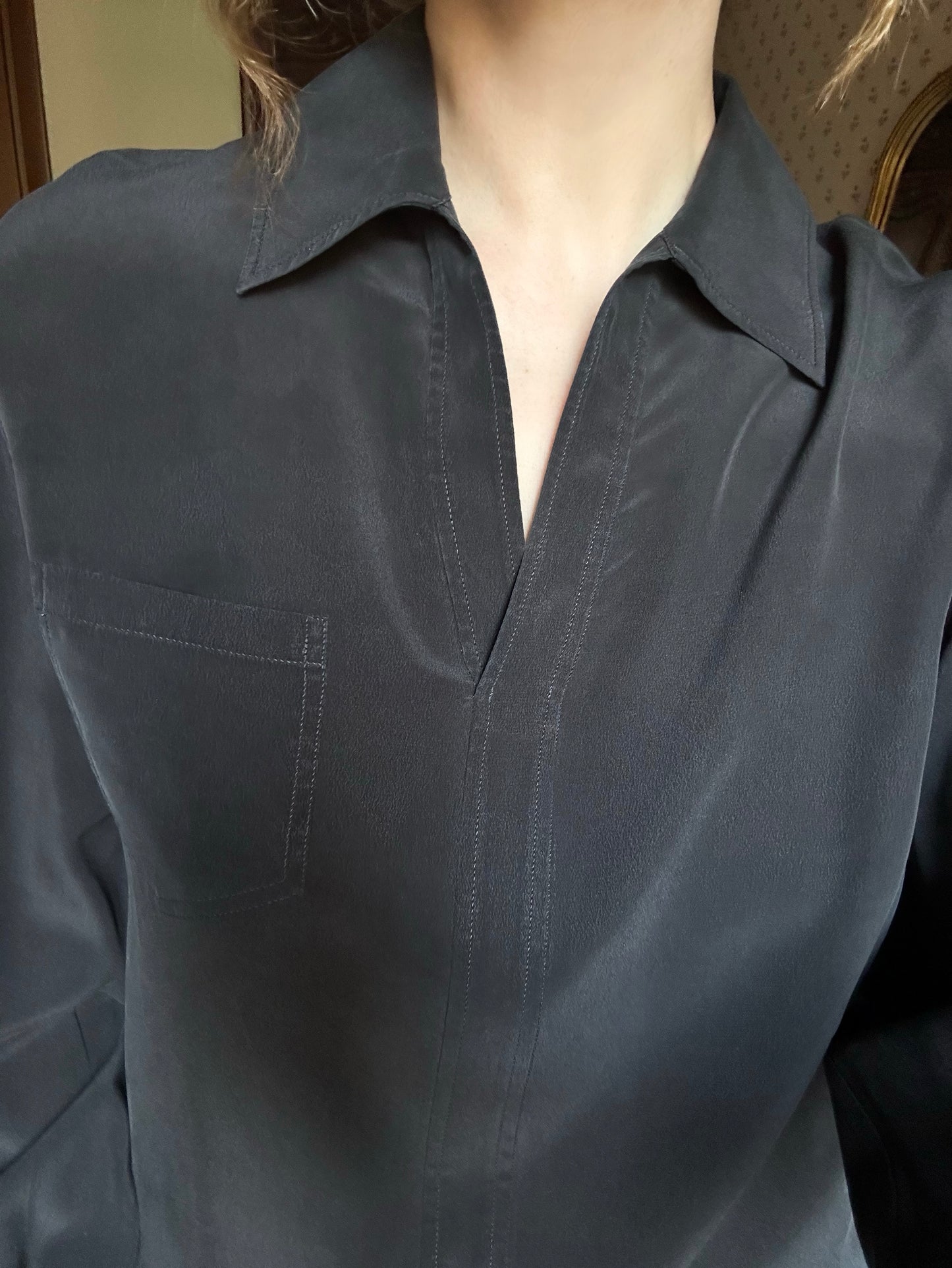 100% Silk Black Max Mara Blouse