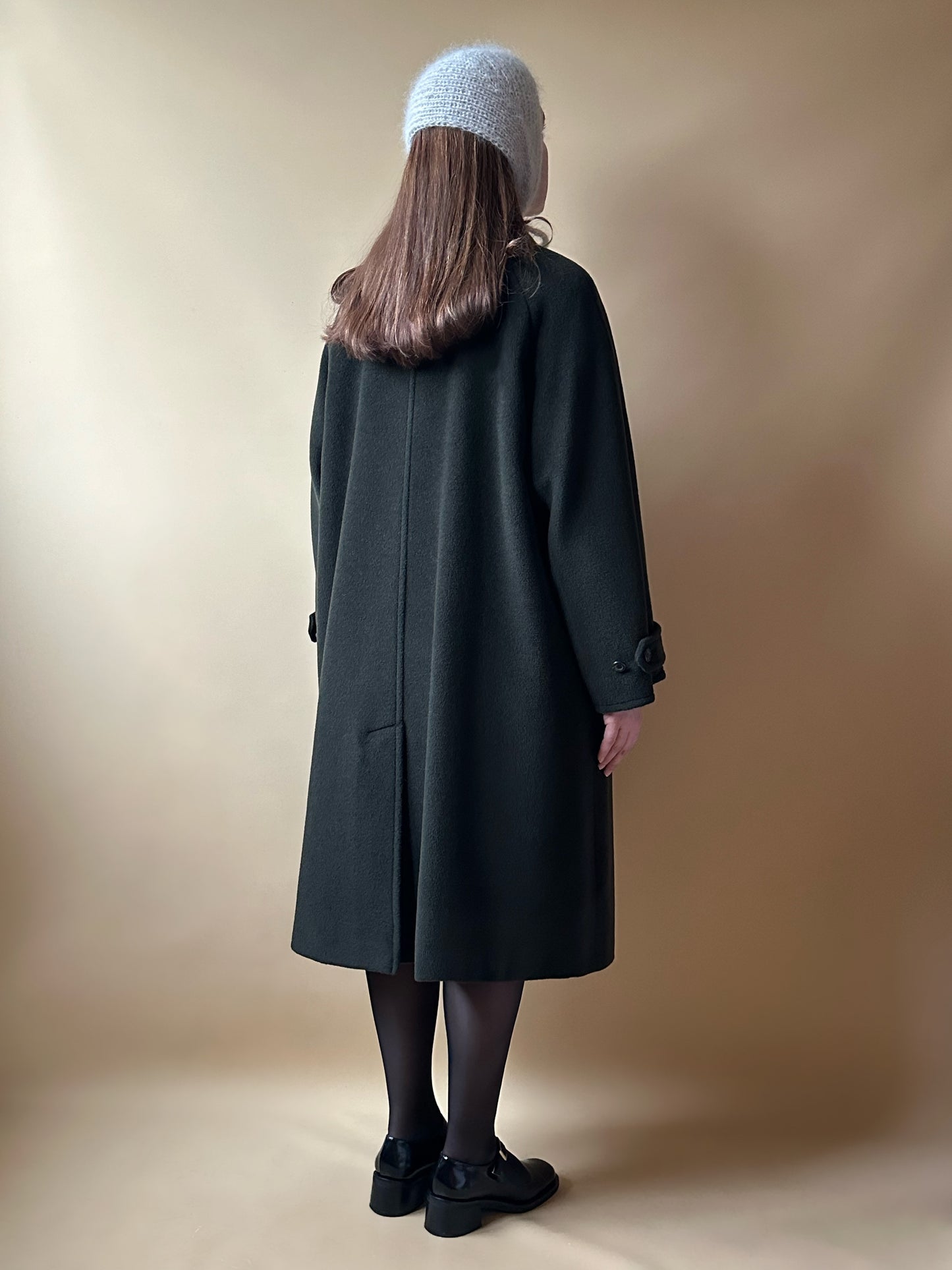 Vintage Wool & Cashmere Moss Green Coat