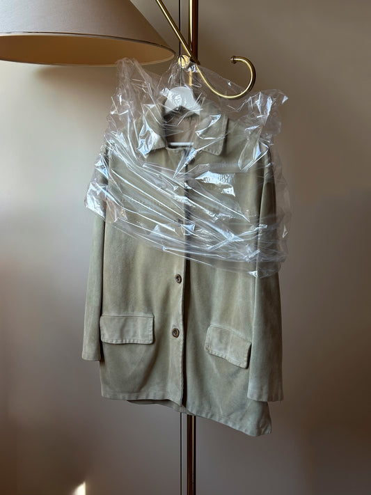 Pistachio Green Real Suede Jacket