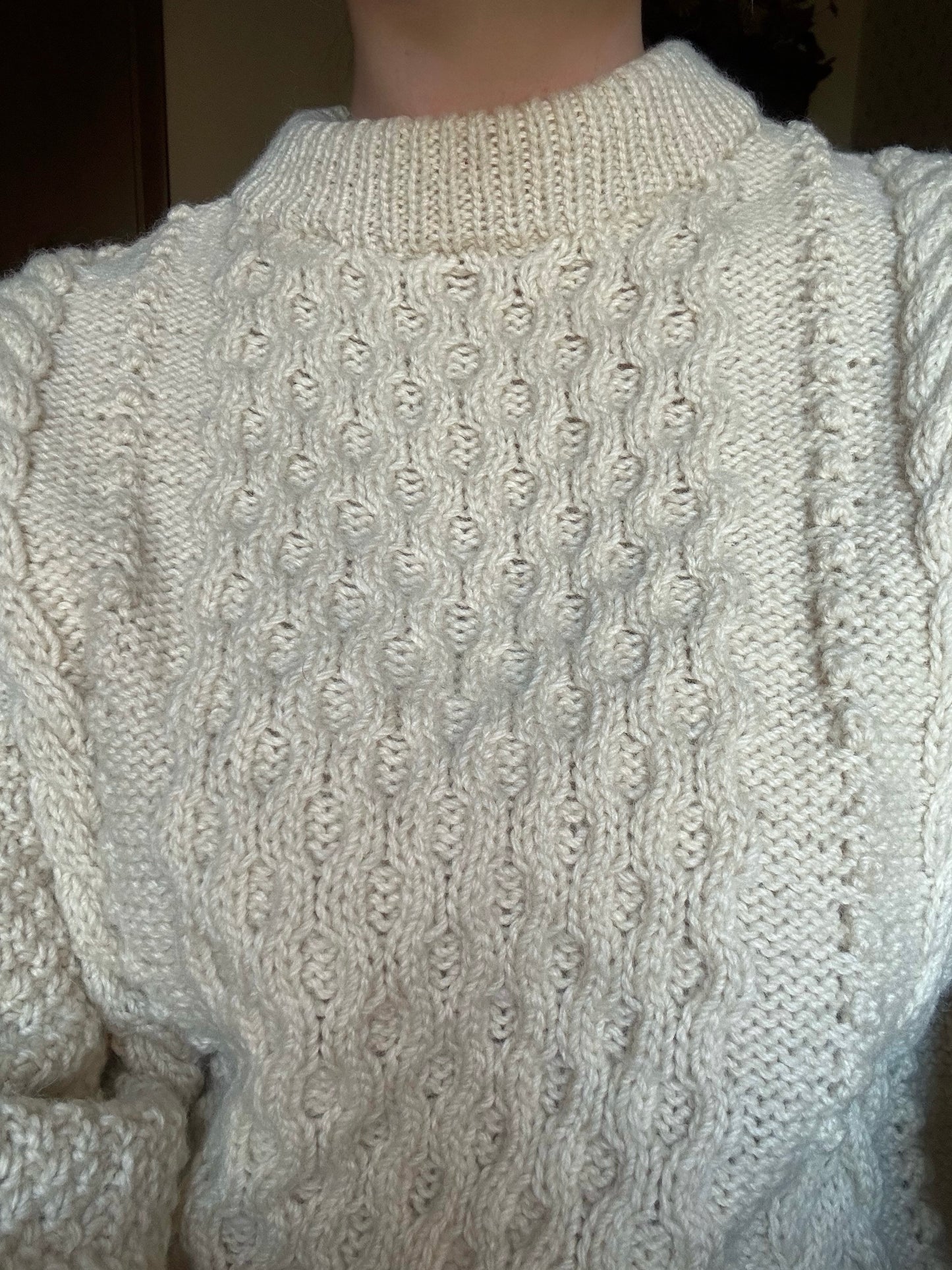 White Irish Cable Knit Sweater