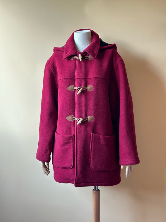 Vintage Burgundy Duffel Coat