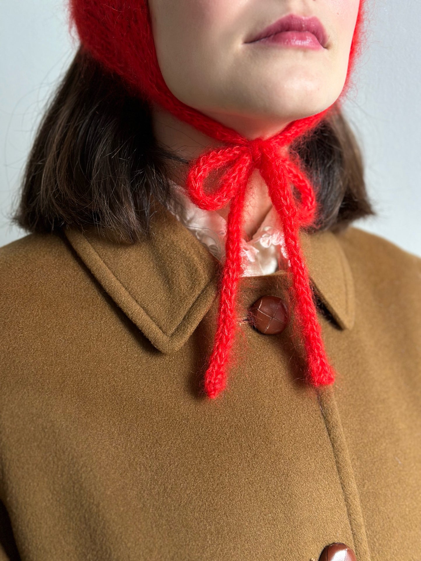 Handmade Silk & Mohair Bonnet - Scarlet Red