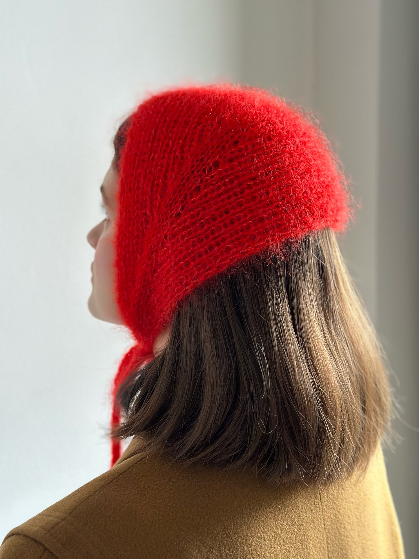 Handmade Silk & Mohair Bonnet - Scarlet Red