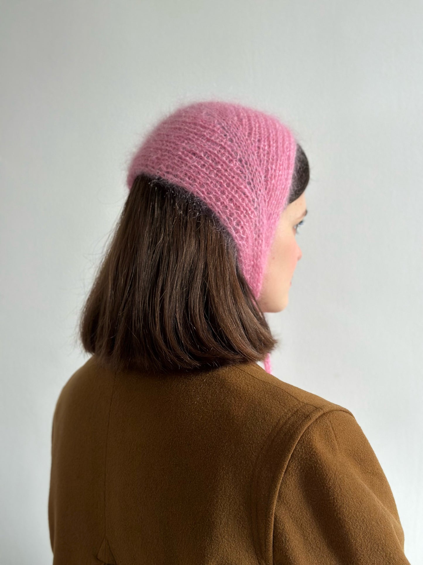 Handmade Silk & Mohair Bonnet - Baby Pink