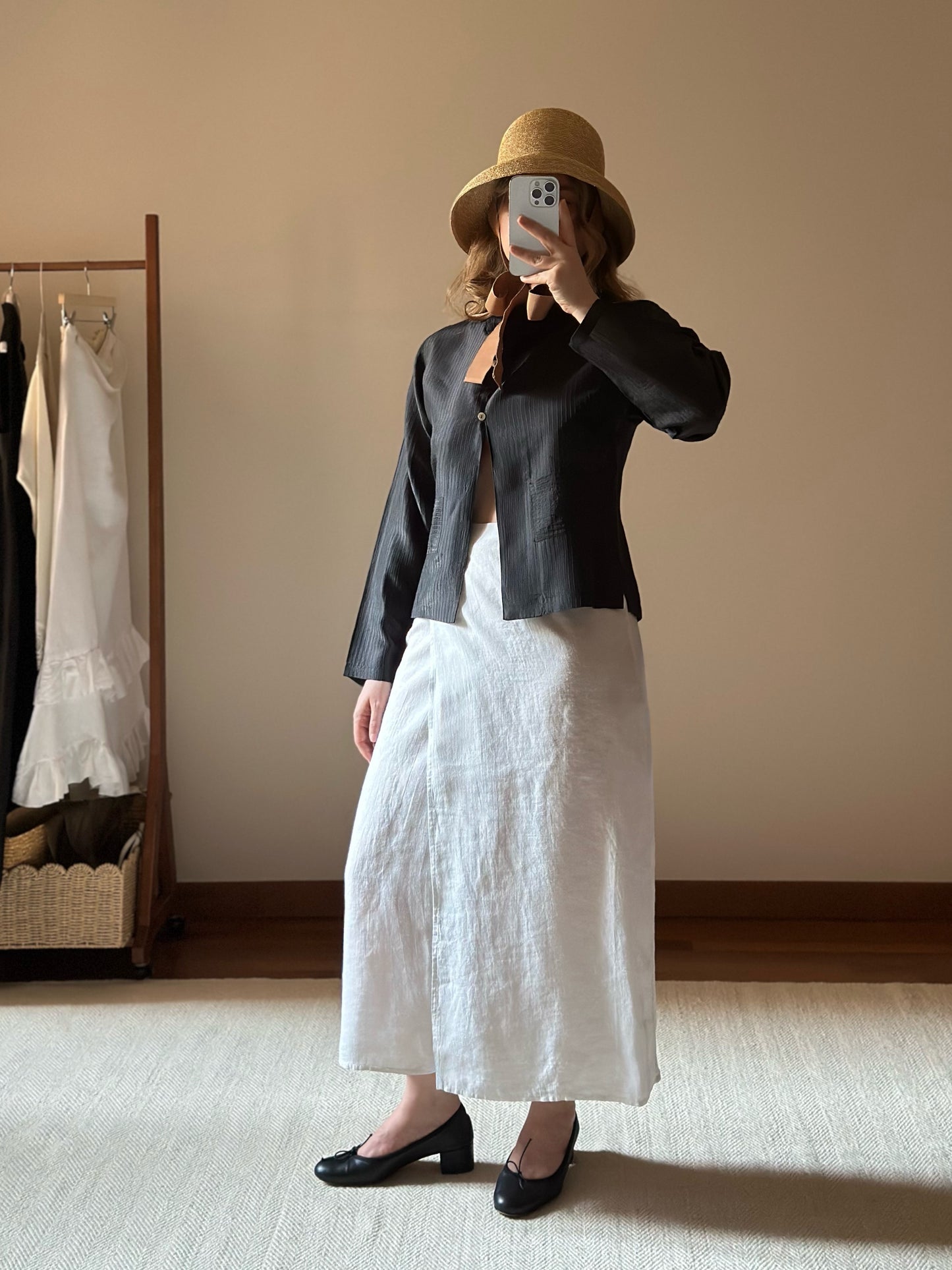 Pure Linen White Wrap-Up Skirt