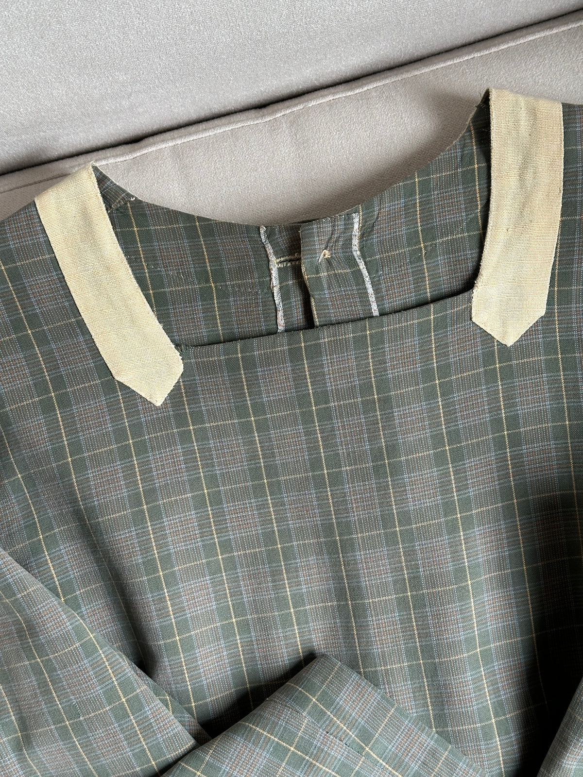 Tailor-Made Sage Green Tartan Dress