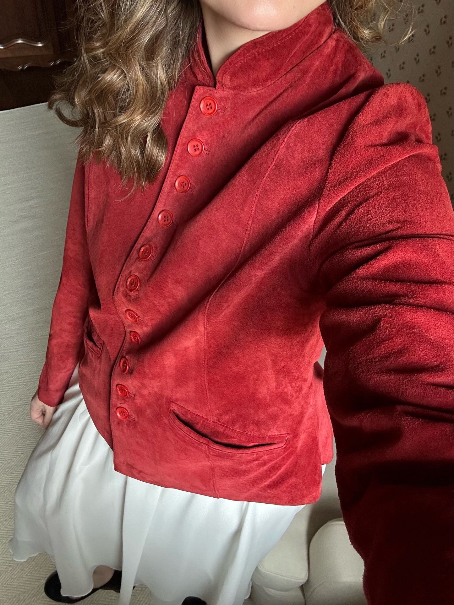 Burnt Orange Real Suede Jacket