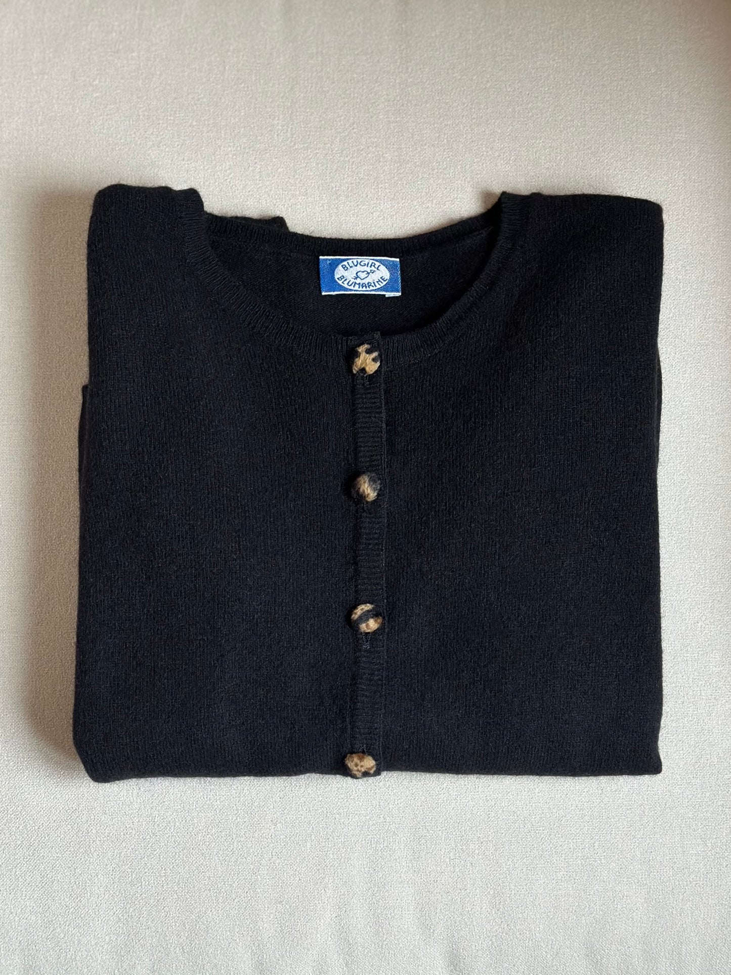 Blumarine Wool and Angora Black Cardigan