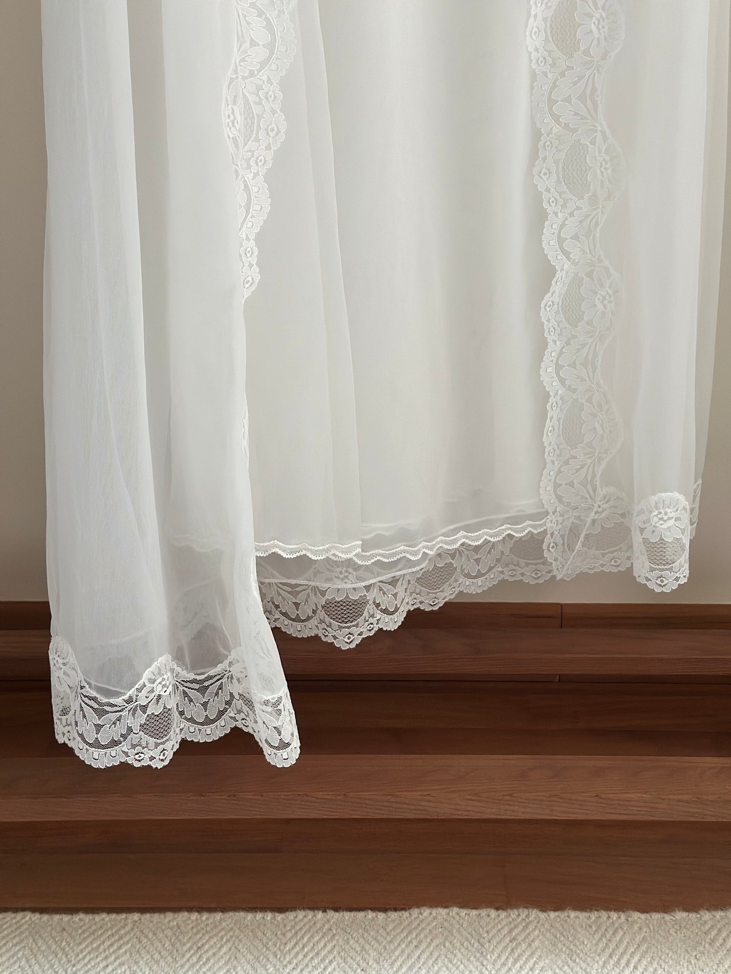 Set Of Lace Trimmed Nightgown and Dressing Gown
