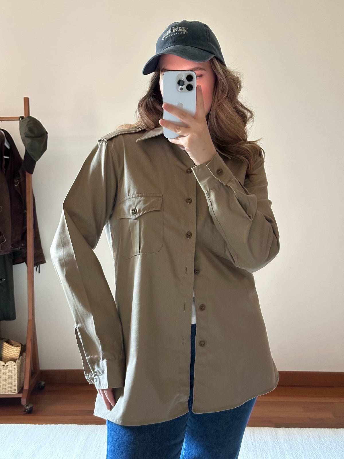 Khaki Cotton Military Shirt/Jacket