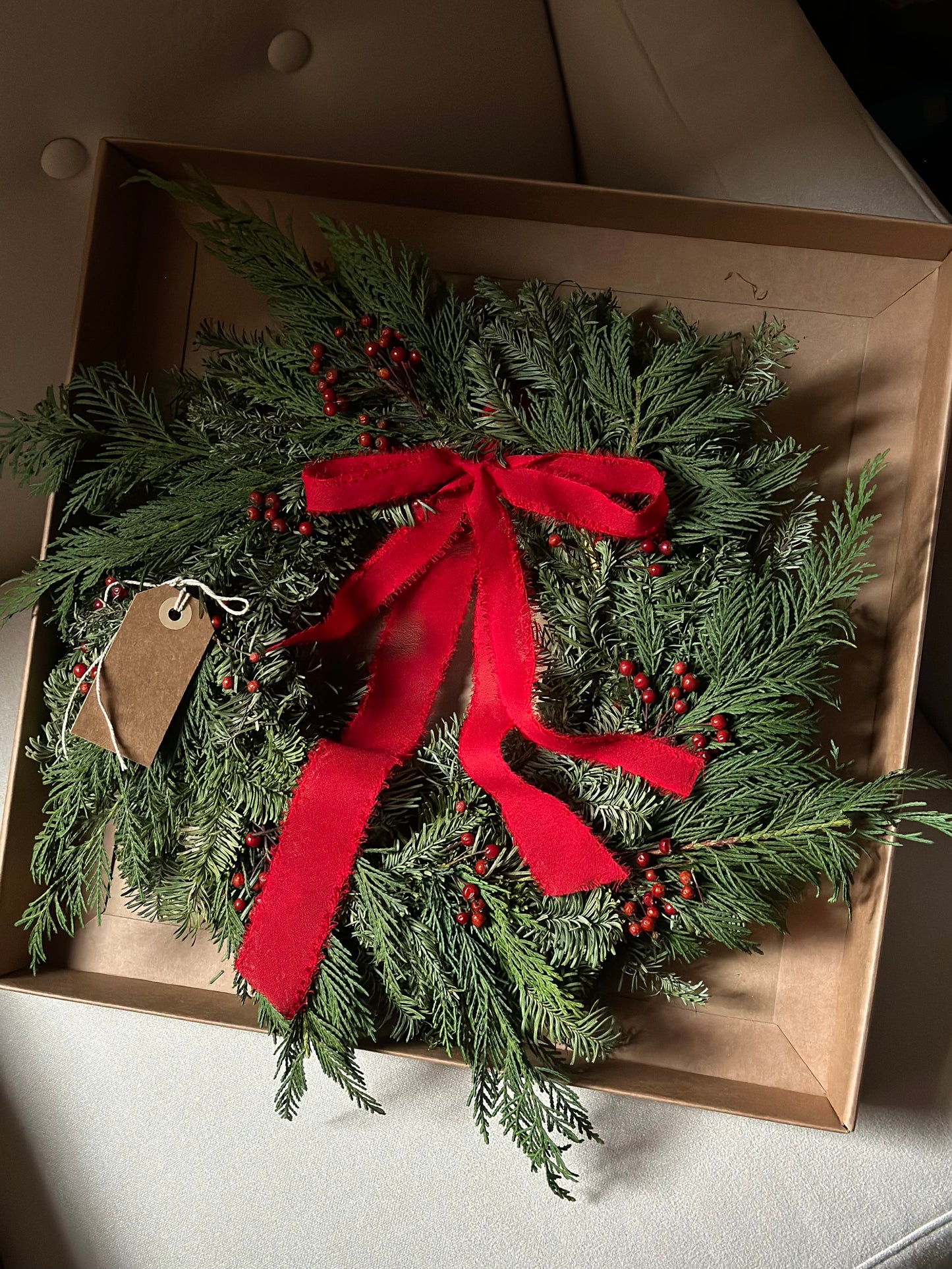 Handmade Winter Garland - Simple Double Bow