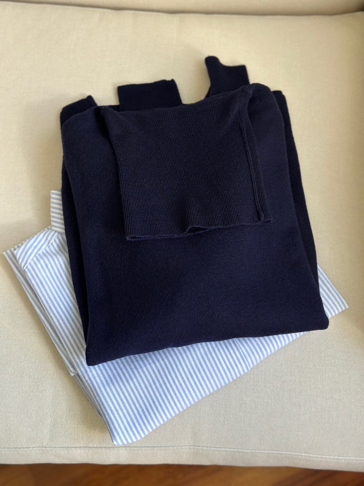 Pure Wool Navy Blue Turtleneck
