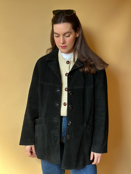 Vintage Real Suede Black Jacket