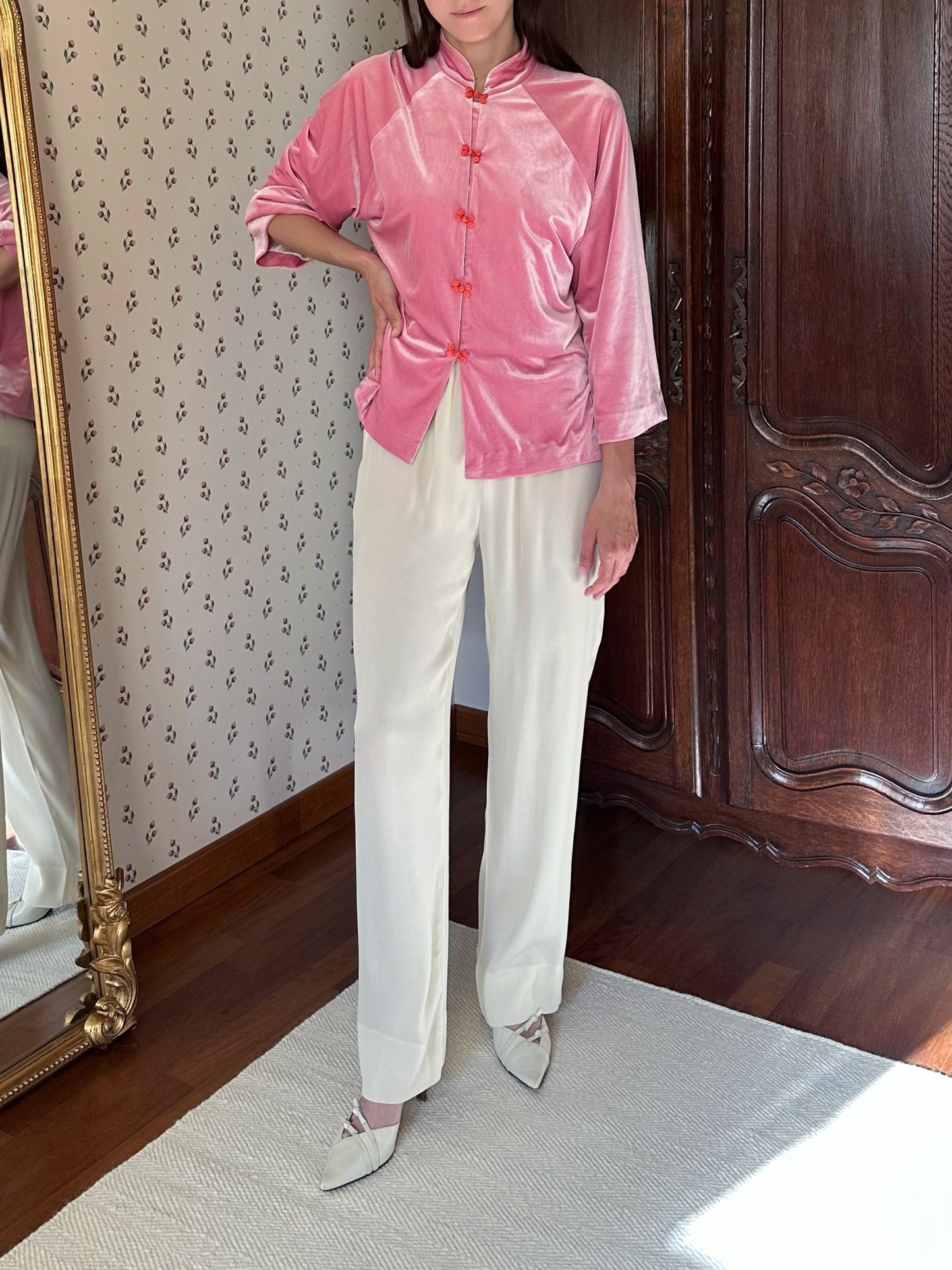 Pink Silk Velvet Jacket