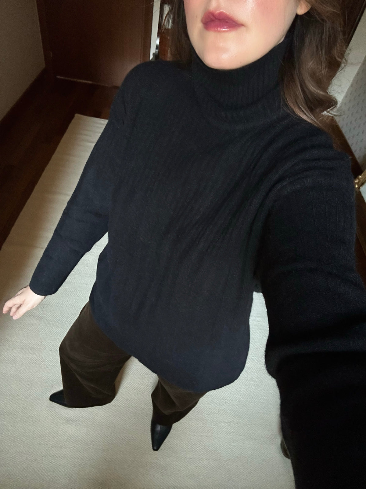 Angora & Lambswool Black Turtleneck