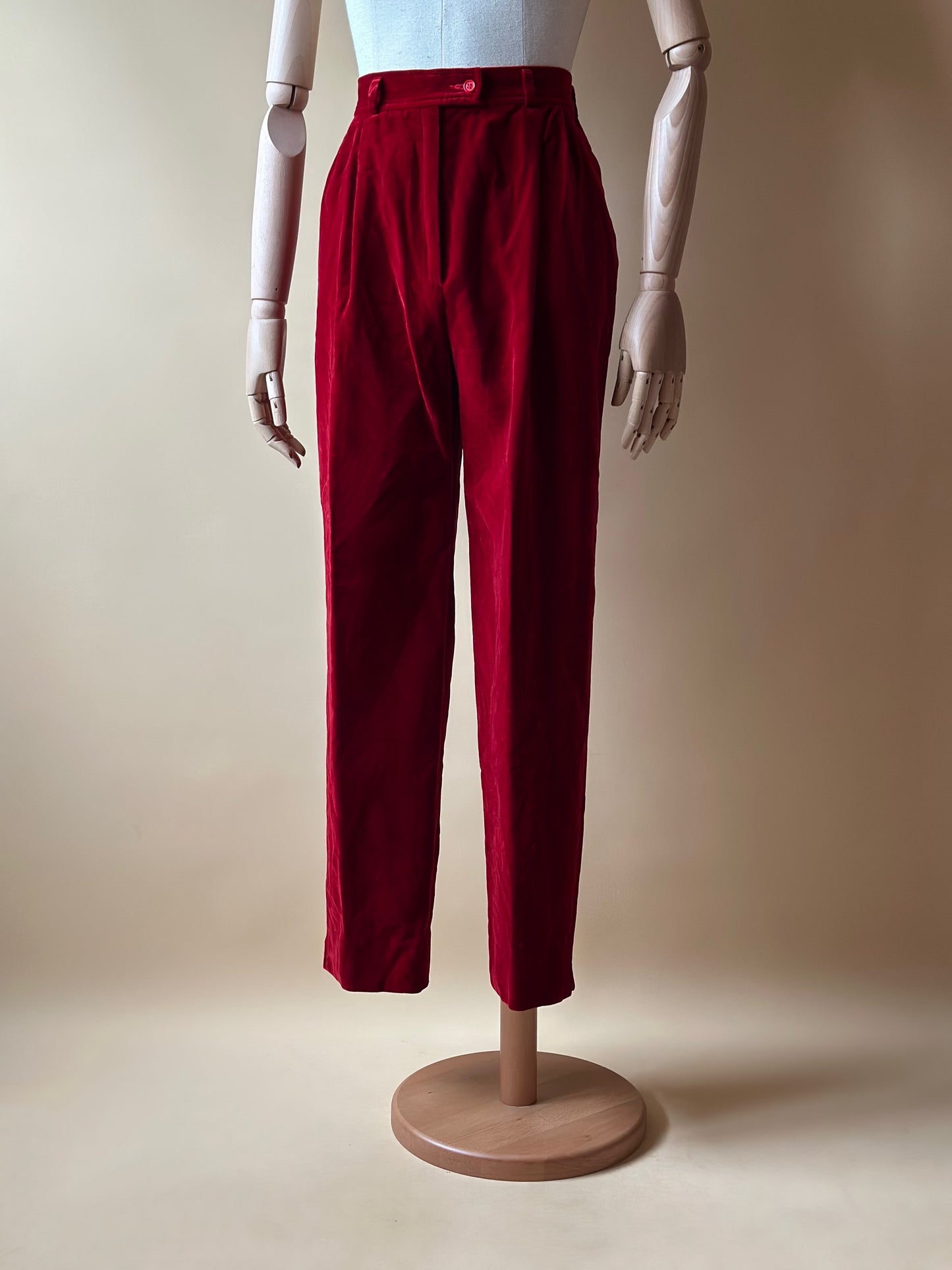 Vintage Red Velvet Trousers