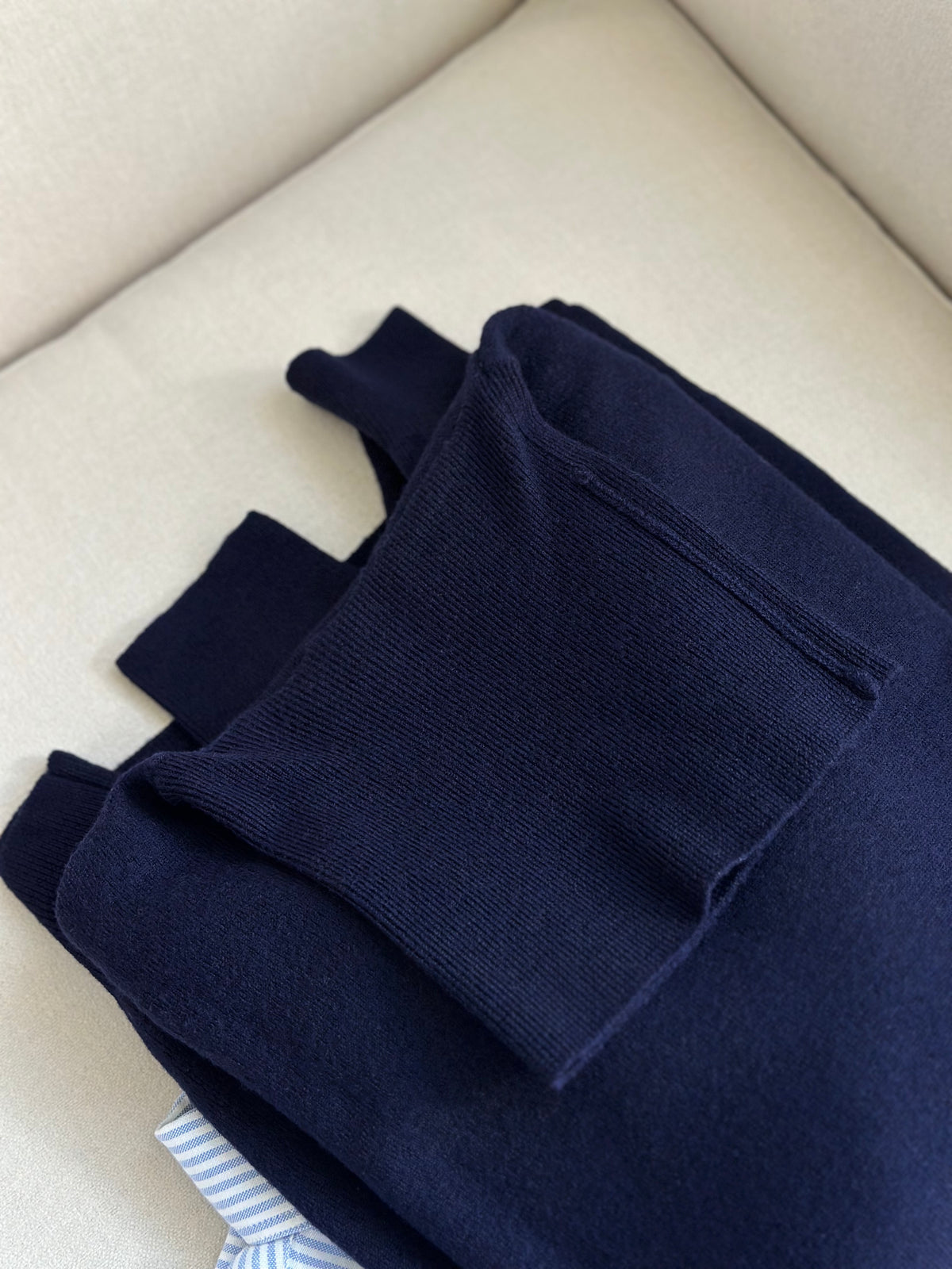 Pure Wool Navy Blue Turtleneck