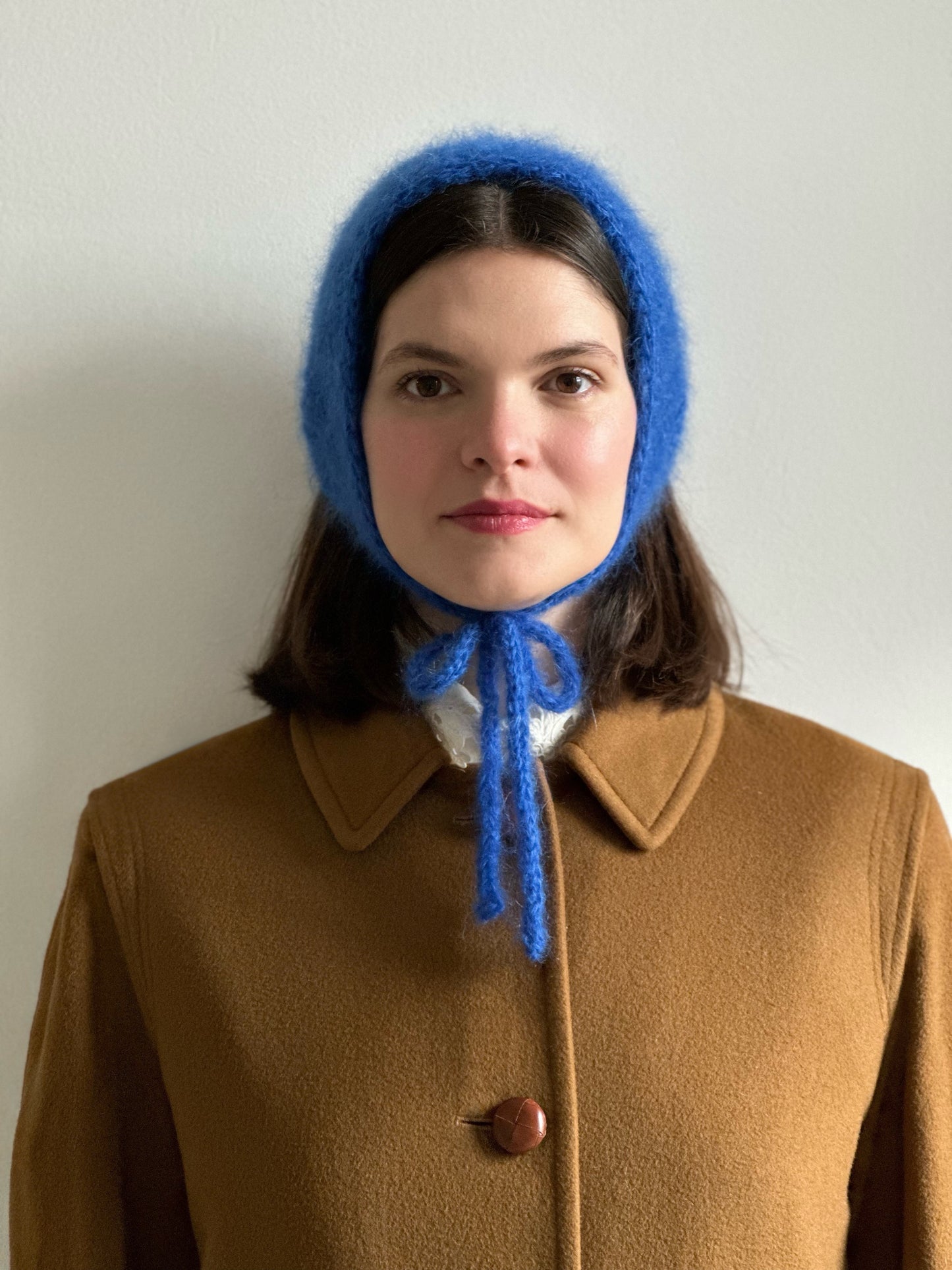 Handmade Silk & Mohair Bonnet - Electric Blue