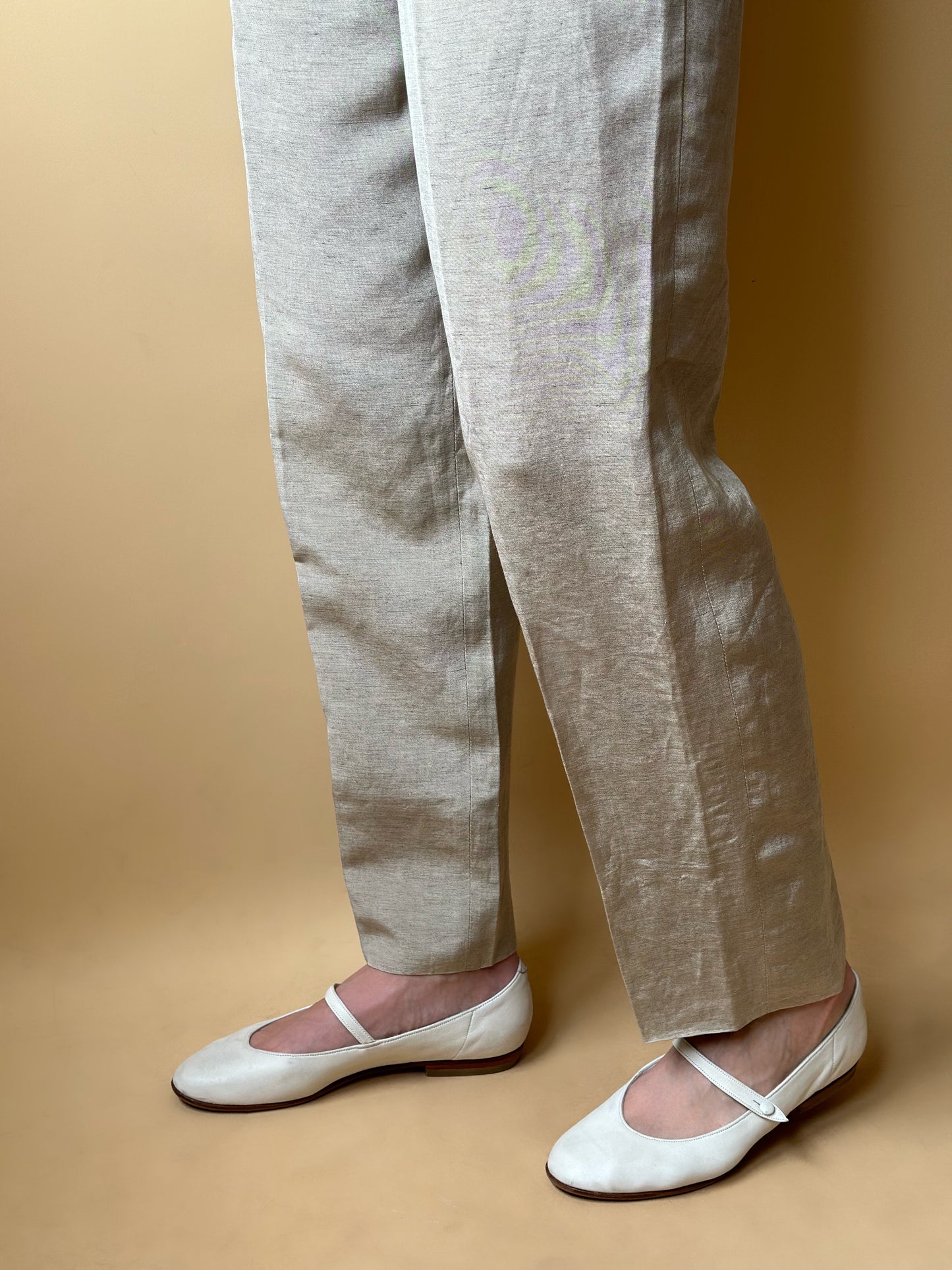 Vintage Max Mara Beige Silk Trousers