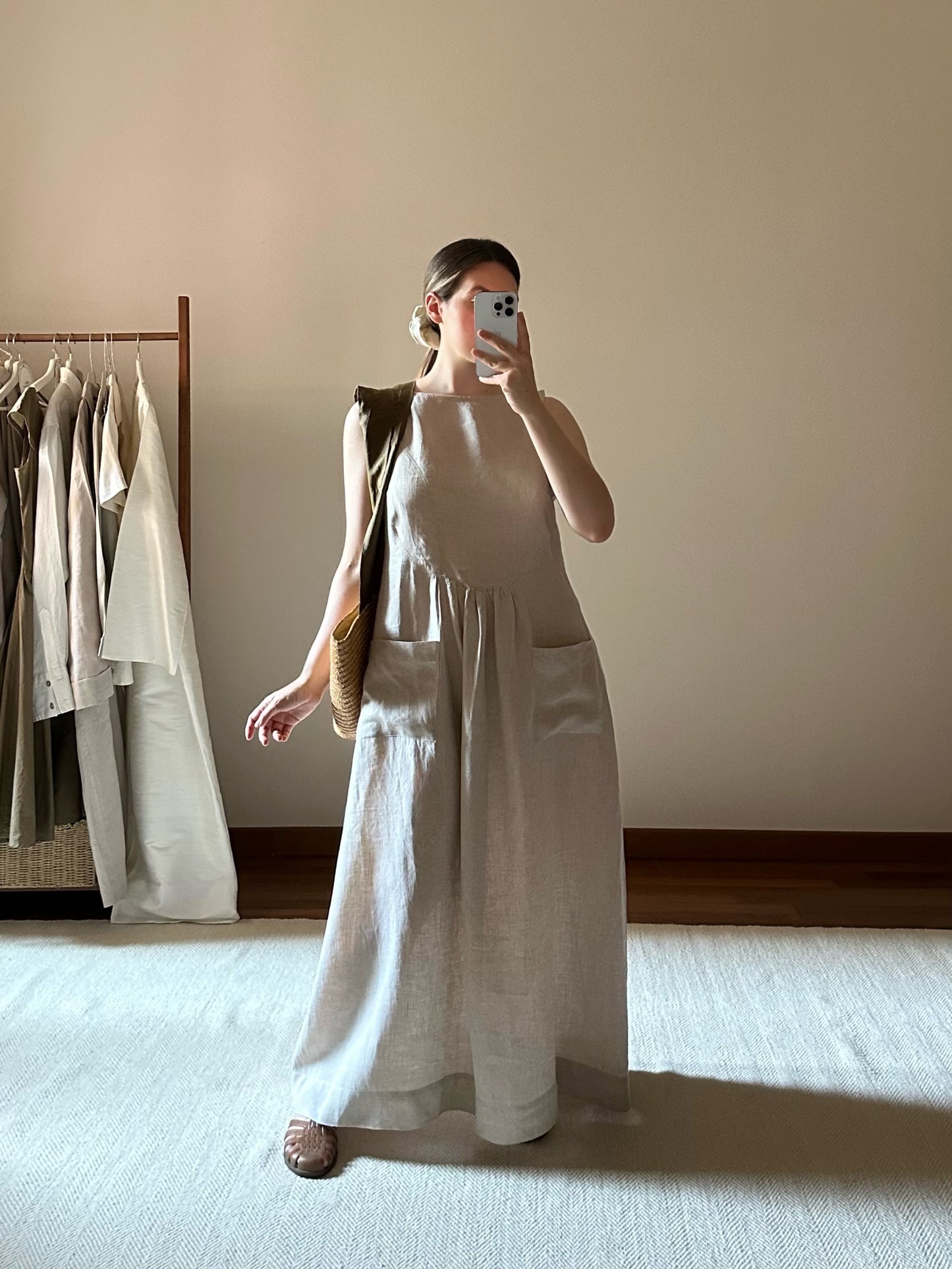 Vintage Linen Maxi Dress