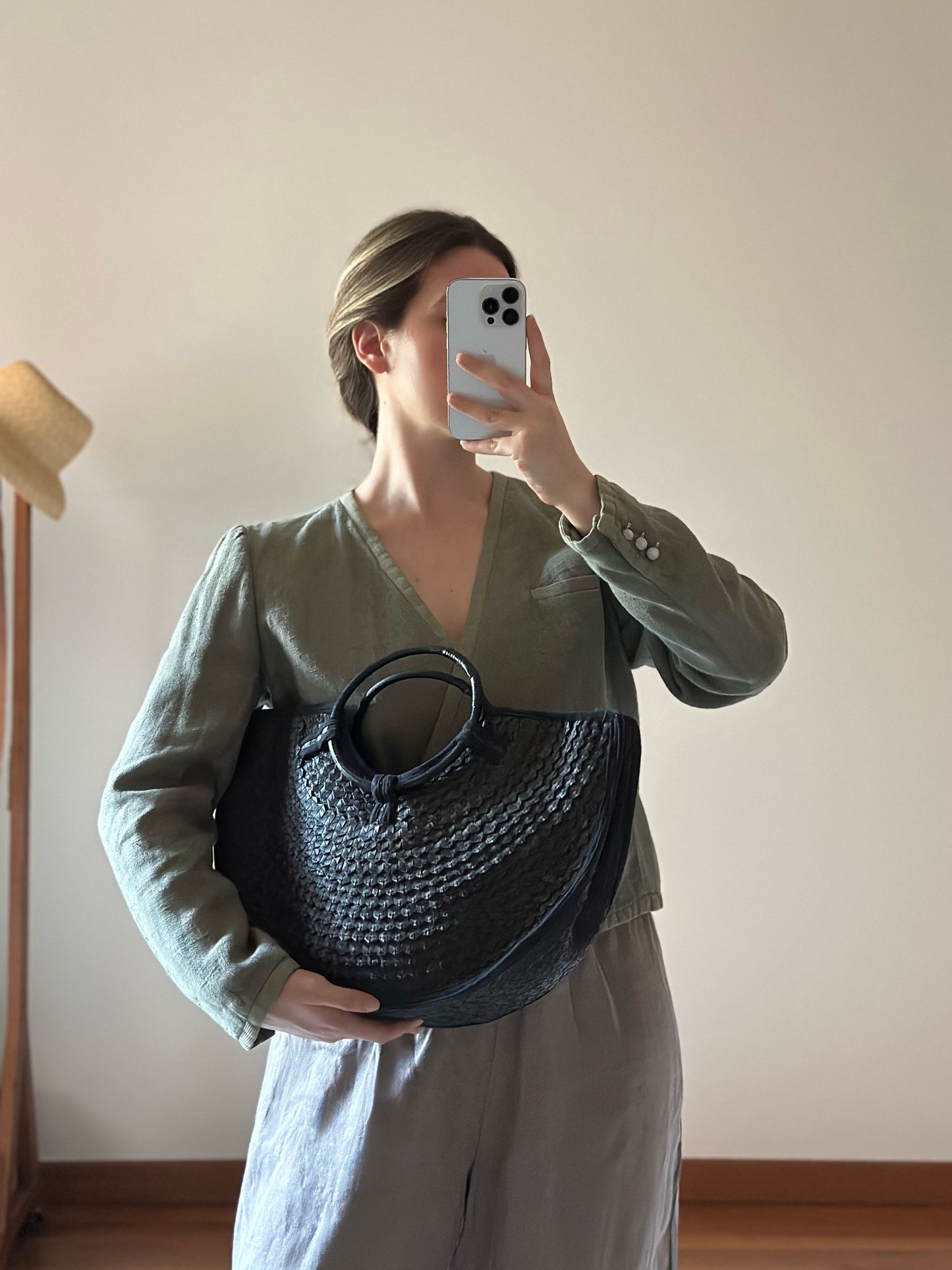 Black Rafia Handbag