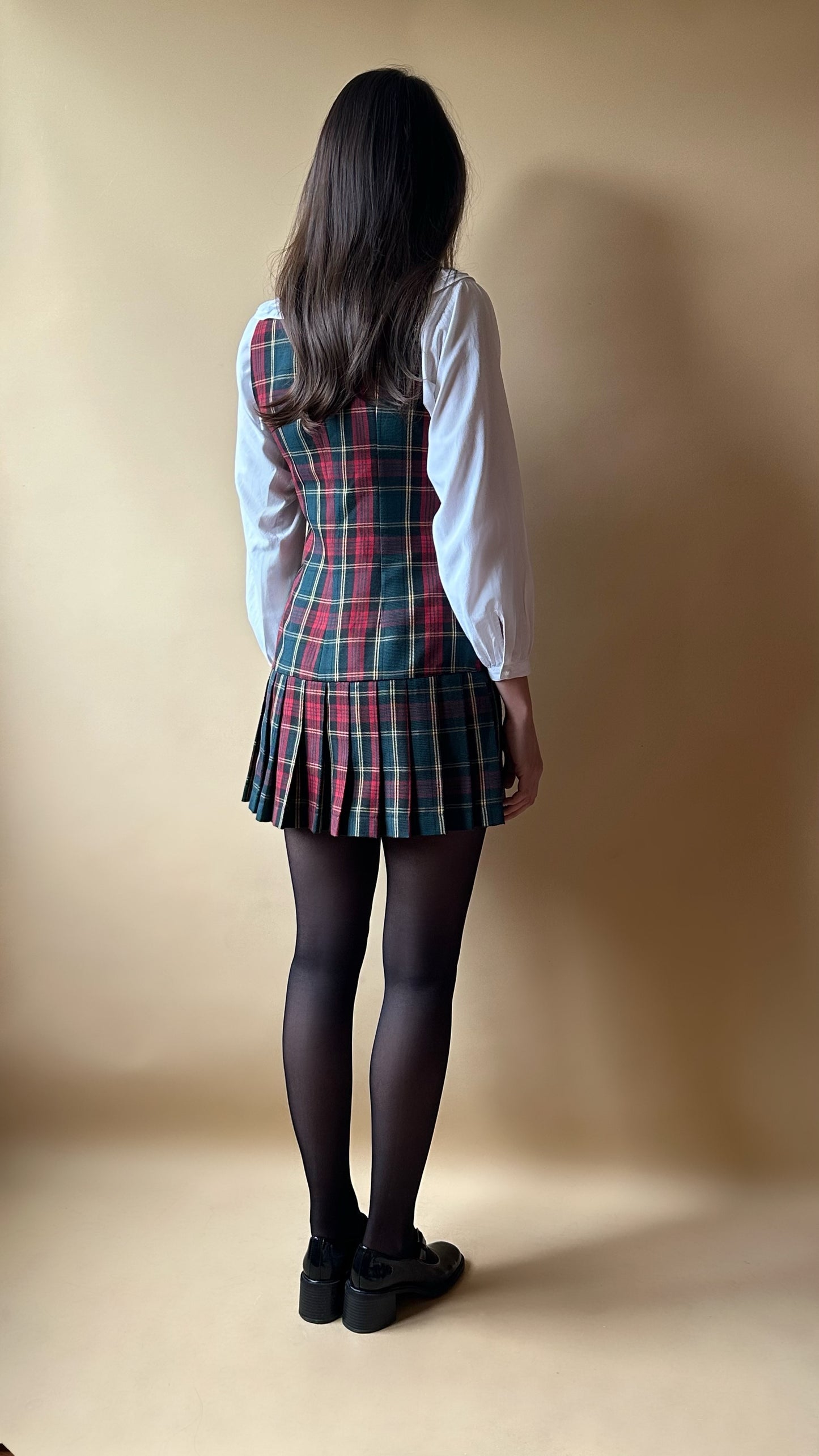 Vintage Tartan Pleated Dress