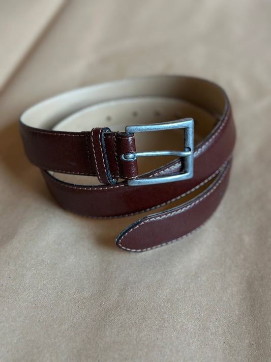 Vintage Caramel Brown Leather Belt