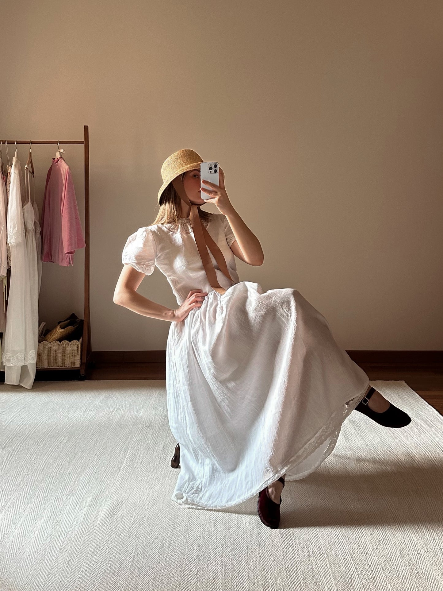 Long White Cotton Dress