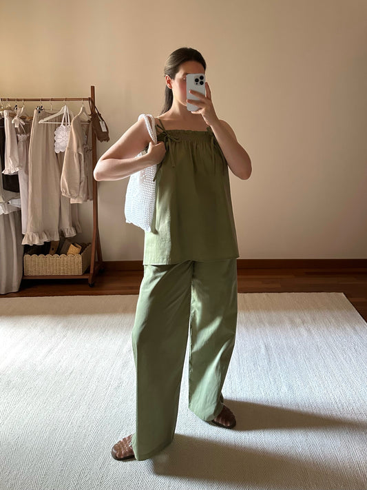 Green Cotton Trousers
