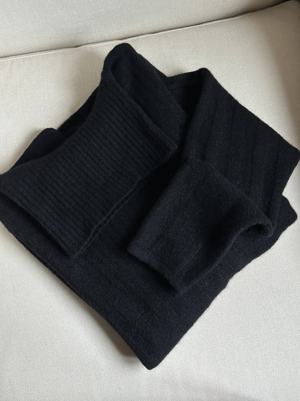 Angora & Lambswool Black Turtleneck