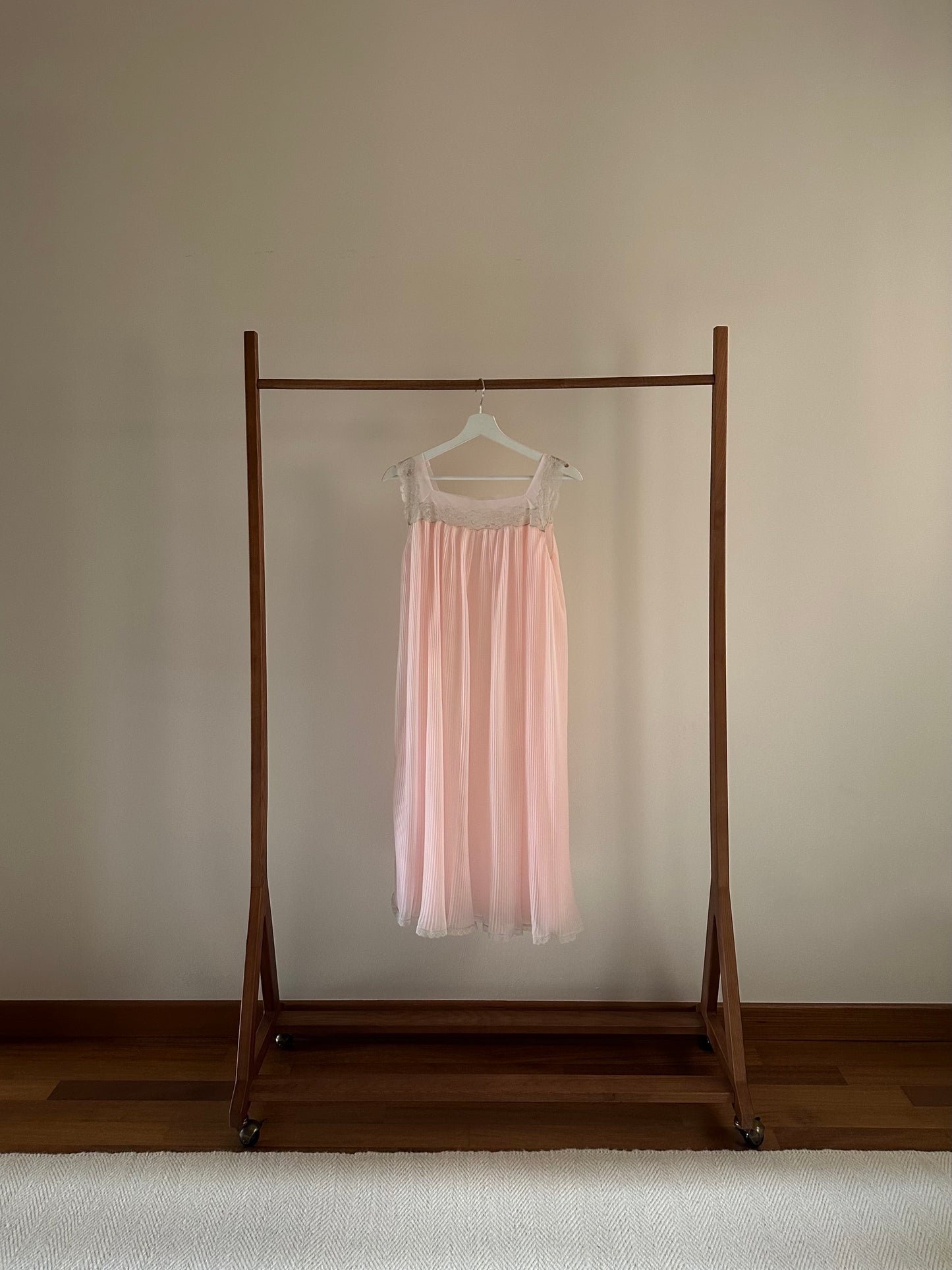 Vintage Baby Pink Pleated Nightgown