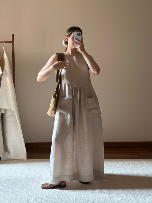 Vintage Linen Maxi Dress