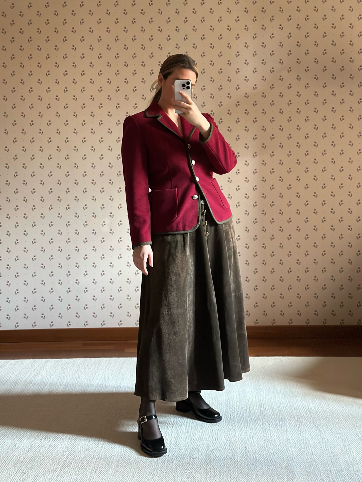 Vintage Burgundy Wool & Cashmere Blazer
