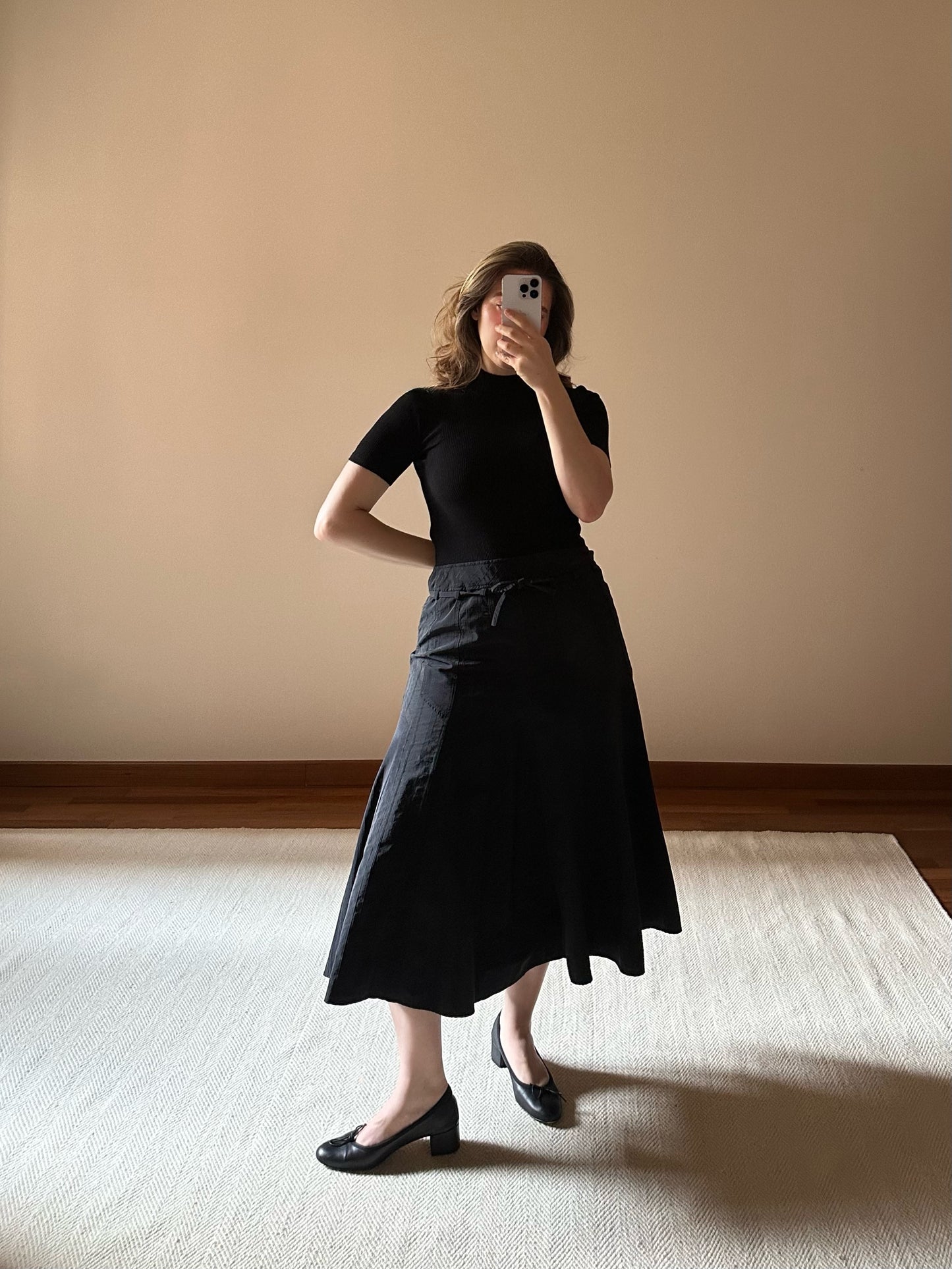 Black Midi Pleated Dress