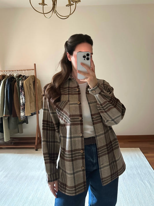 Brown & Gray Plaid Shirt