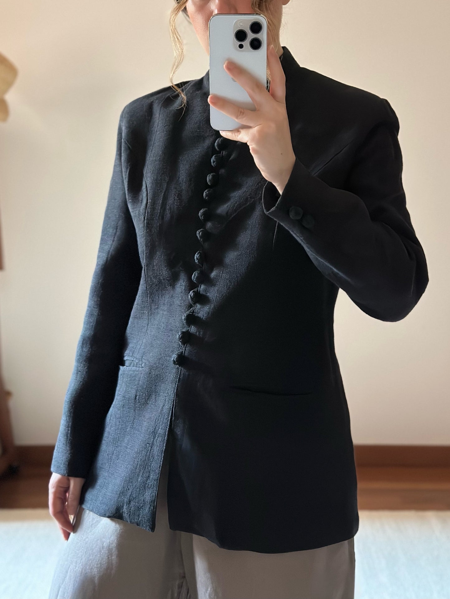 100% Silk Black Blazer