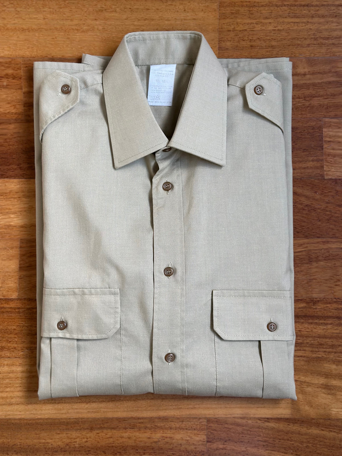 Light Khaki Cotton Military Shirt