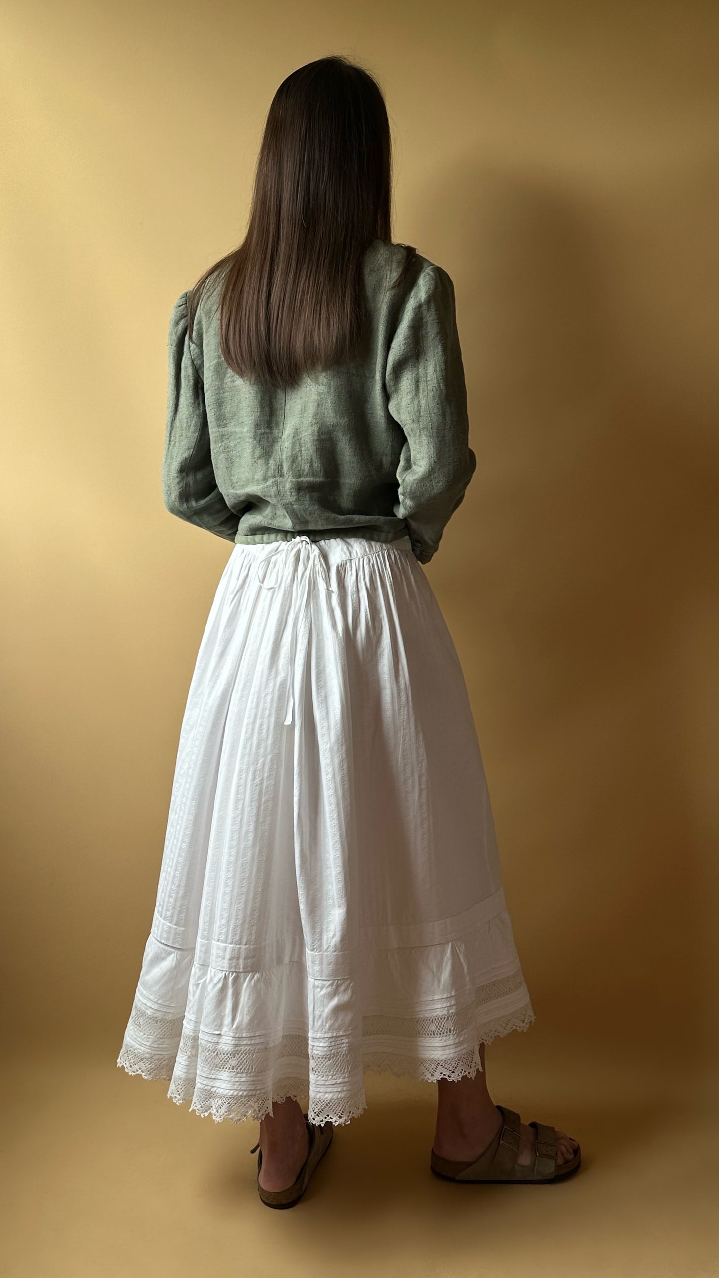 Antique Romantic French Cotton Skirt